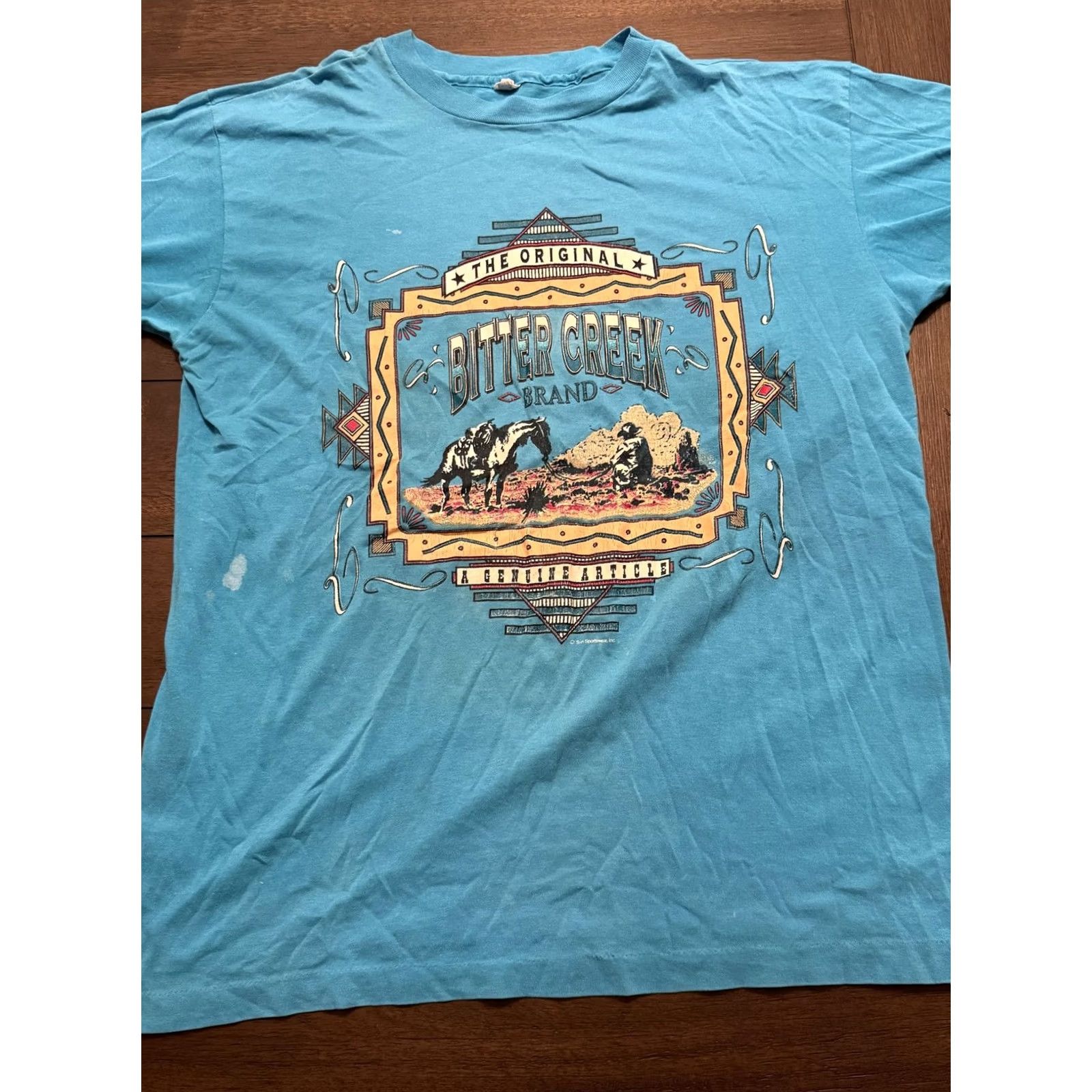 Sunray Sportswear VINTAGE Bitter Creek Shirt Mens XL Blue Western Horse Cowboy Graphic USA 90s Size US XL / EU 56 / 4 - 2 Thumbnail