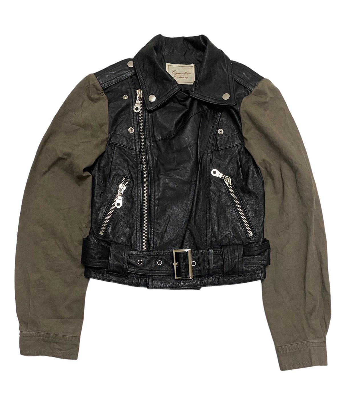 Japanese Brand × Leather LagunaMoon Double Collar Cropped Leather Jacket Size S / US 4 / IT 40 - 3 Thumbnail