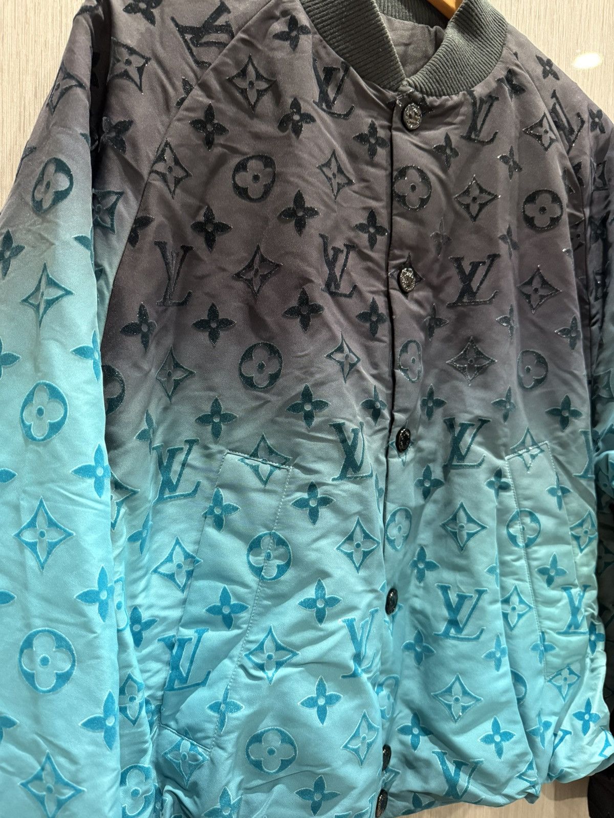 Louis Vuitton Louis Vuitton Gradient Flocked Monogram Bomber Jacket Size US M / EU 48-50 / 2 - 2 Thumbnail