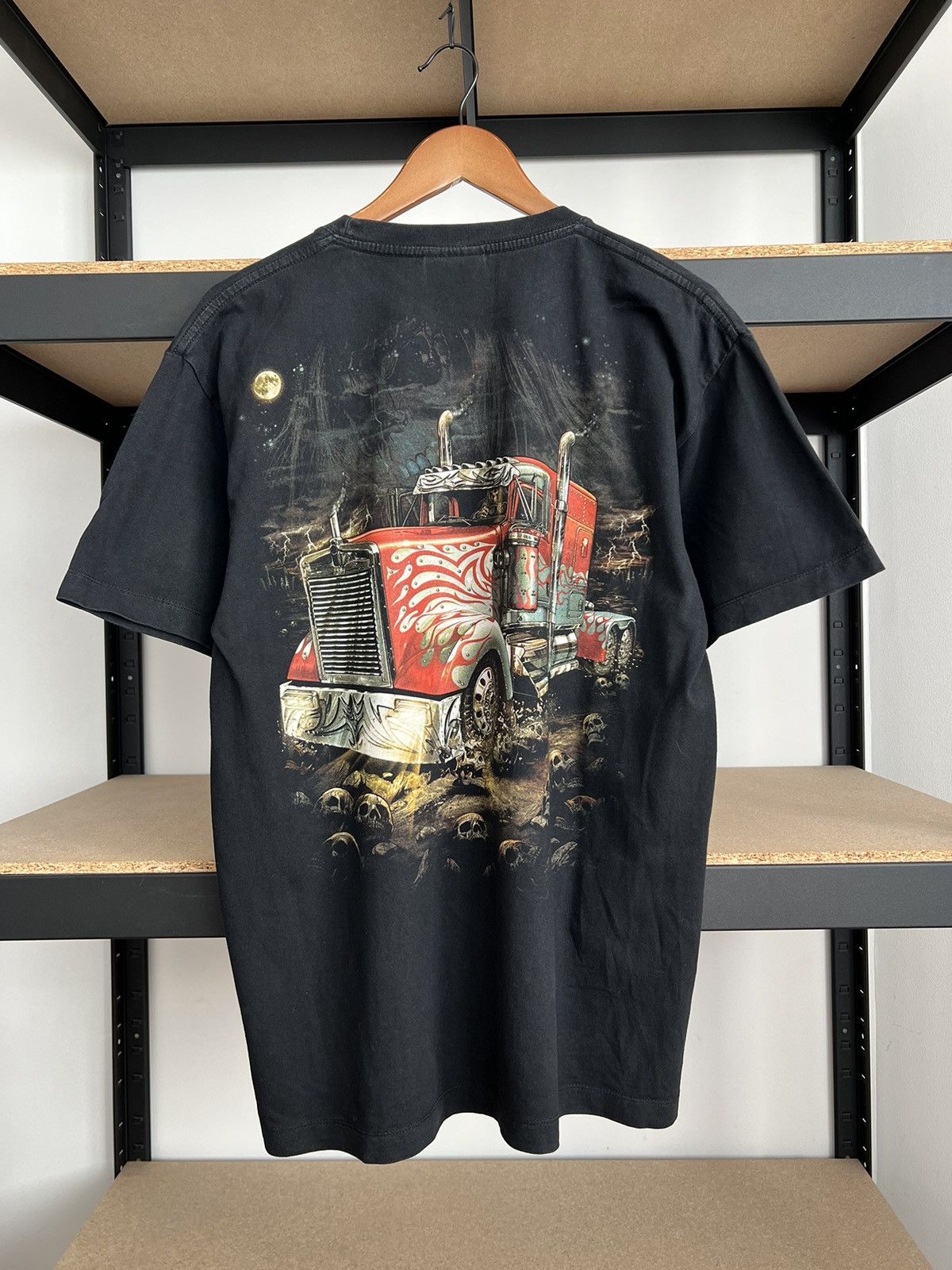 Vintage Vintage Semi Truck Skull Skeleton Graphic T-shirt Size US L / EU 52-54 / 3 - 2 Thumbnail