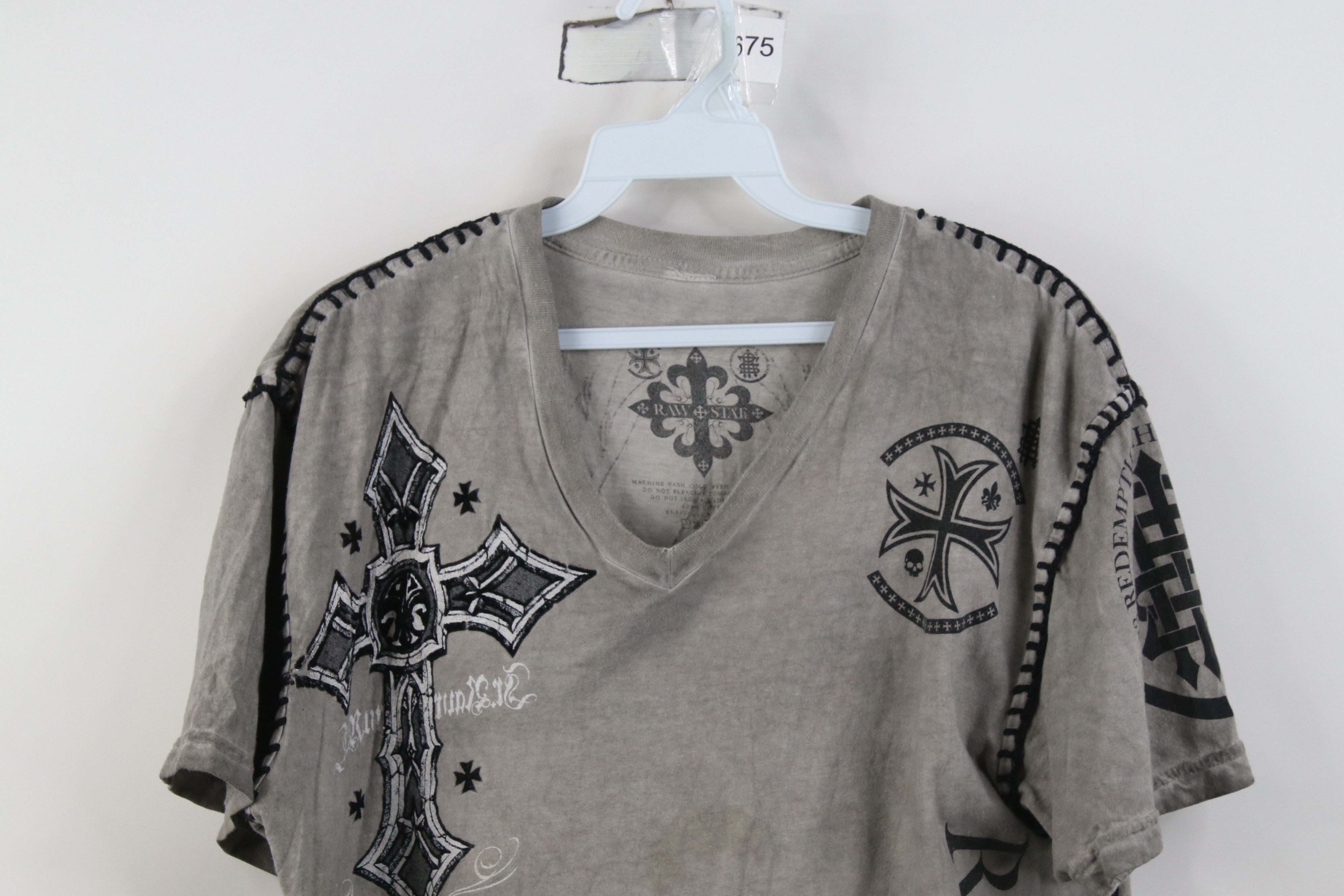 Vintage Y2K Streetwear Cross Stonewash UFC MMA Fighting T-Shirt Gray Size US L / EU 52-54 / 3 - 2 Thumbnail