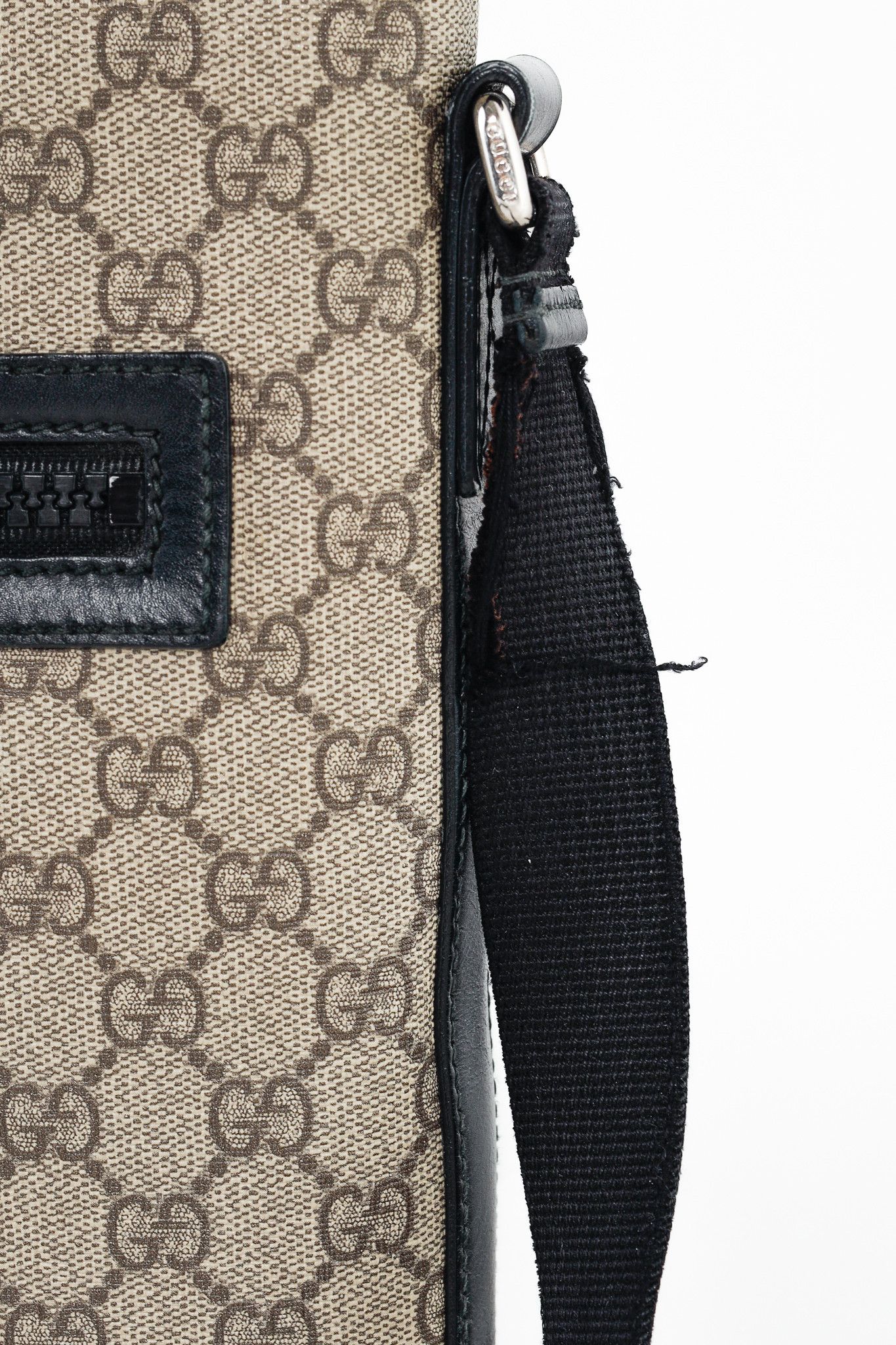 Gucci Gucci GG Supreme Monogram Leather Trim Flat Messenger Bag Size ONE SIZE - 7 Thumbnail