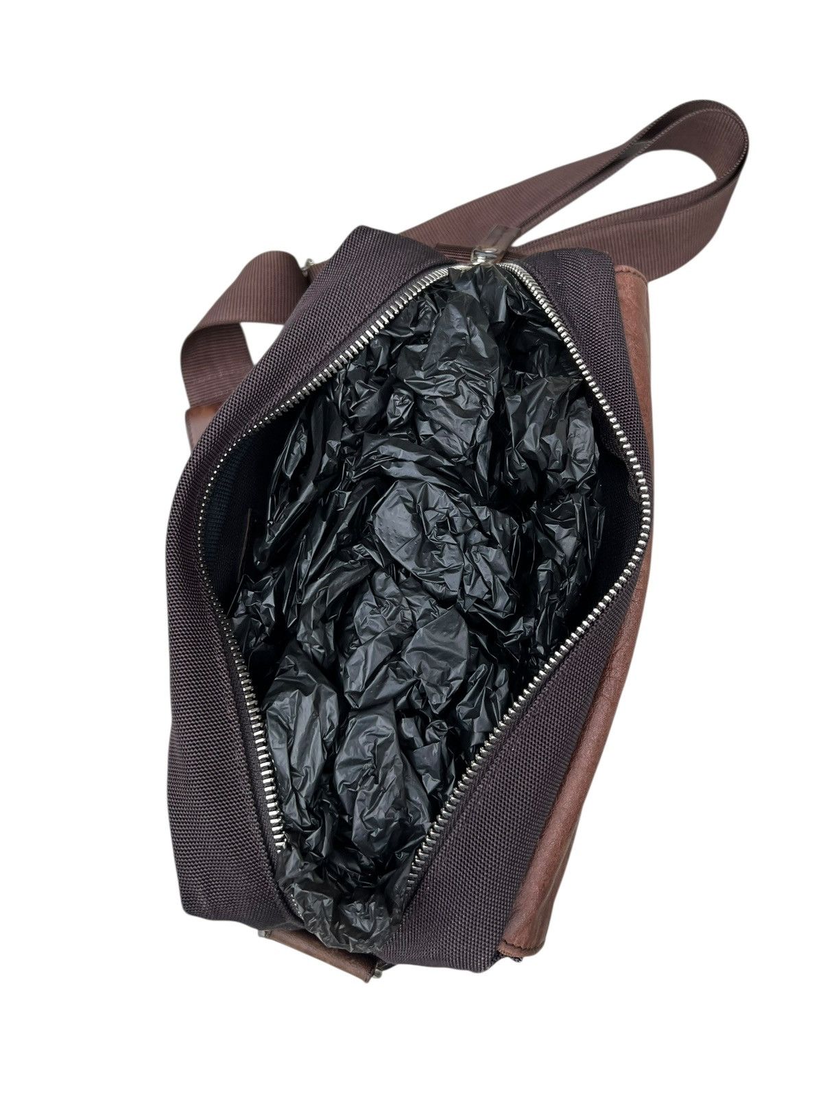 Yohji Yamamoto 2000s Yohji Yamamoto Y’saccs Hybrid Leather Sling Bag Size ONE SIZE - 14 Thumbnail