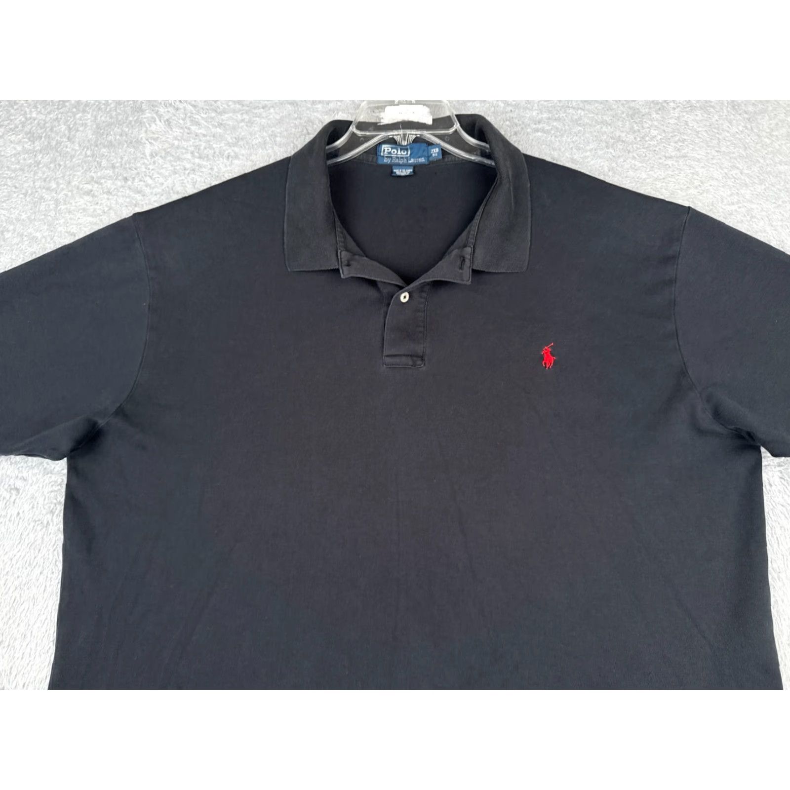 Ralph Lauren VINTAGE Ralph Lauren Polo Shirt Adult 2XL Black Cotton Short Sleeve Casual Sports Size US XXL / EU 58 / 5 - 4 Thumbnail