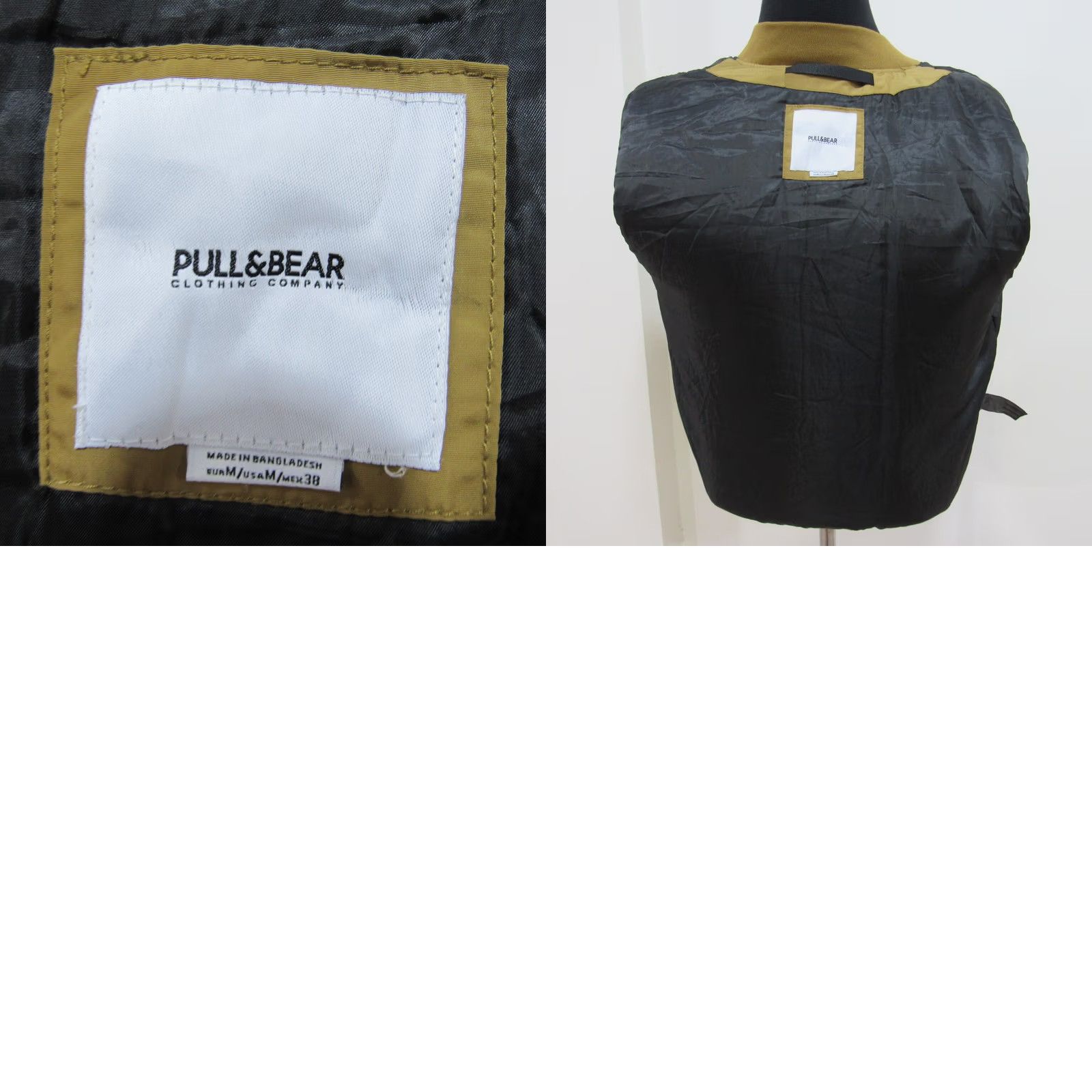 Vintage Pull & Bear Mens Bomber Jacket Golden Chest 42/44 REF (Y07701) Size US XS / EU 42 / 0 - 10 Thumbnail