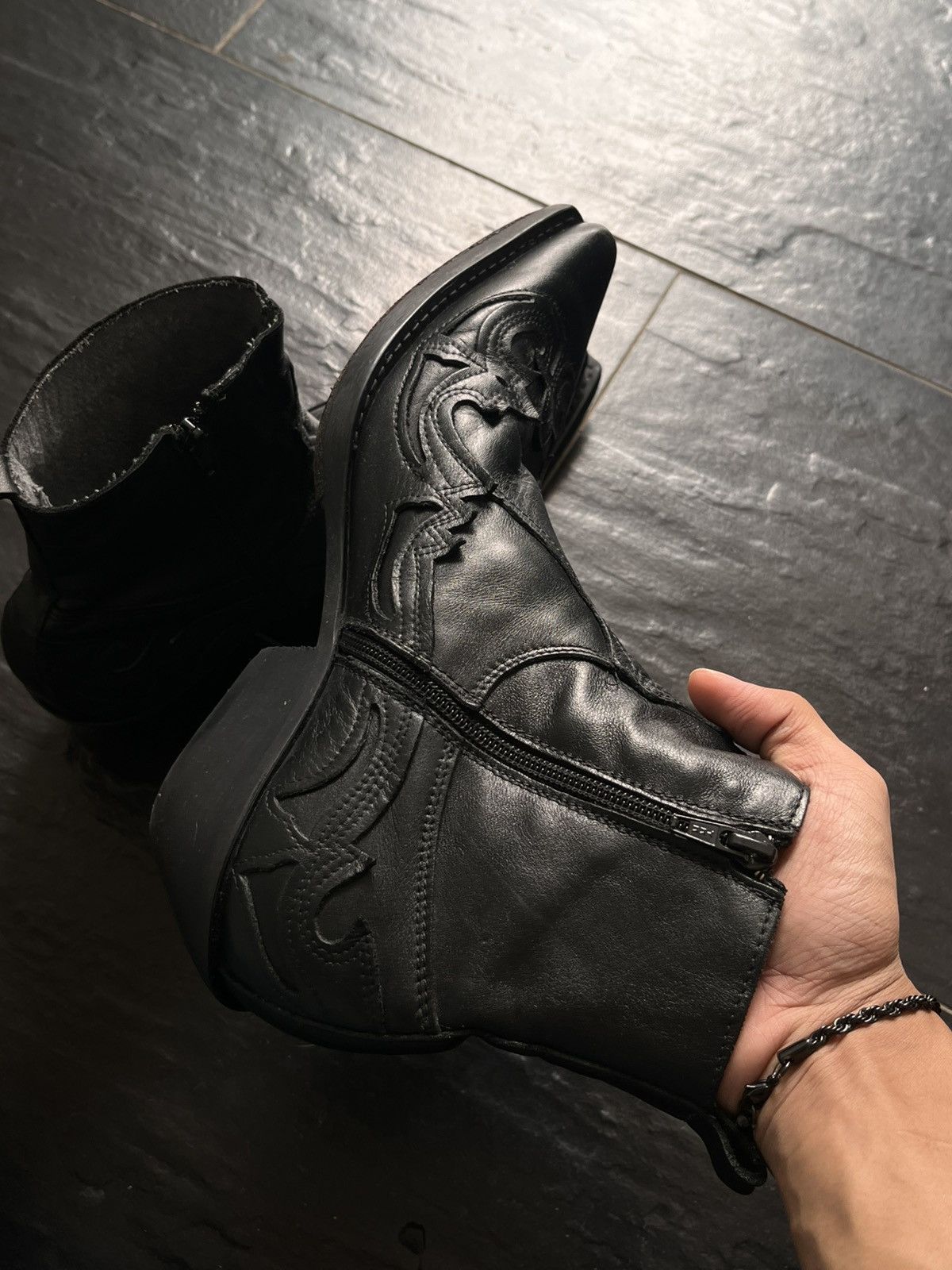 Other Leather Western Boots Vintage Style Cowboy Ankle Boots Size US 8.5 / EU 41-42 - 8 Thumbnail