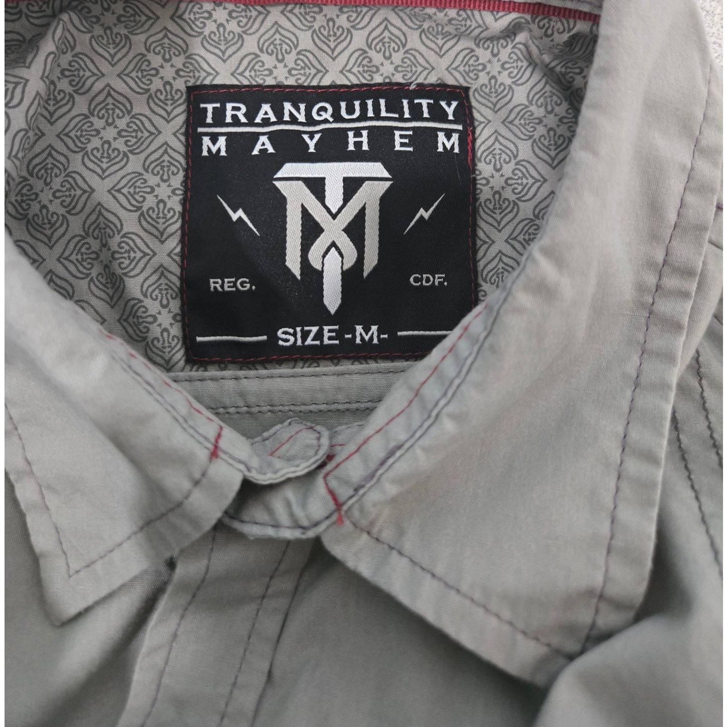 Other Tranquility Mayhem Gray Button Up Roll Tab Sleeves Shirt M Size US M / EU 48-50 / 2 - 3 Thumbnail