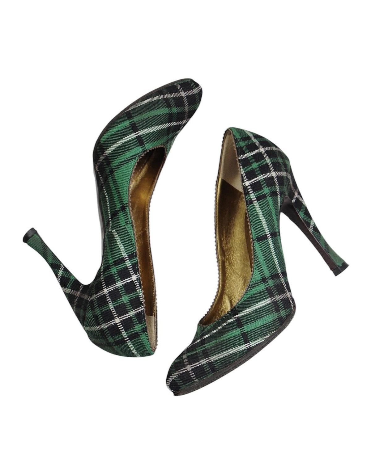 Bottega Veneta BOTTEGA VENETA GREEN PLAID CANVAS PUMP Size US 5.5 / IT 35.5 - 1 Thumbnail