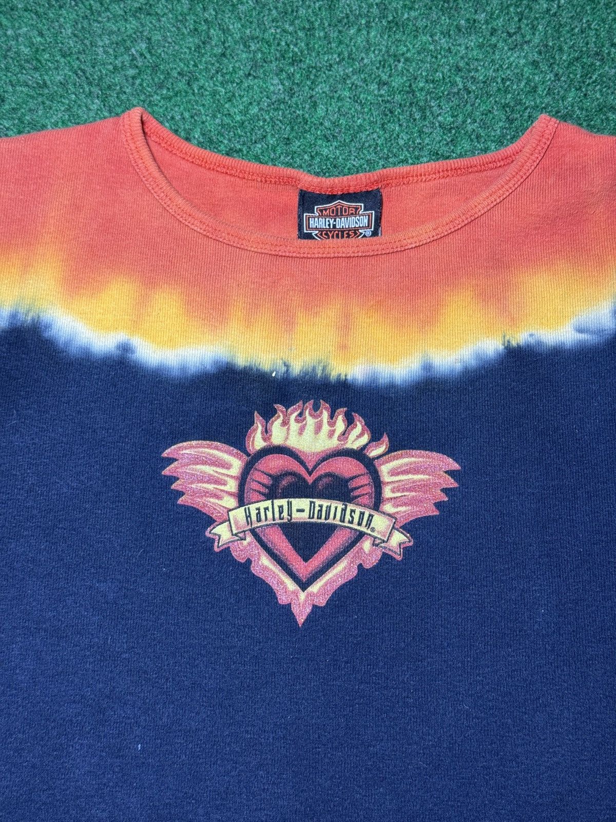 Harley Davidson Vintage 90s Harley Davidson L Flame Heart Long Sleeve Shirt Size L / US 10 / IT 46 - 2 Thumbnail