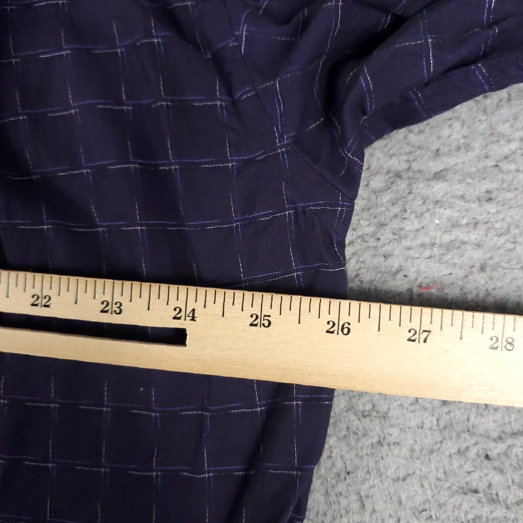 Vintage Toscano Shirt Mens XL Purple Plaid Button-Up Long Sleeve Casual Home, Workwear, Vintage-Not, Regular Fit, Cotton Size US XL / EU 56 / 4 - 5 Thumbnail