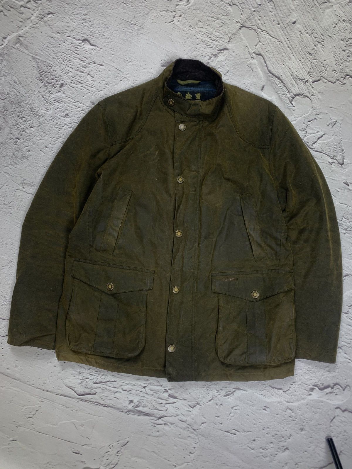 Barbour Barbour Leeward Waxed Cotton Jacket Olive Size L Size US L / EU 52-54 / 3 - 1 Thumbnail
