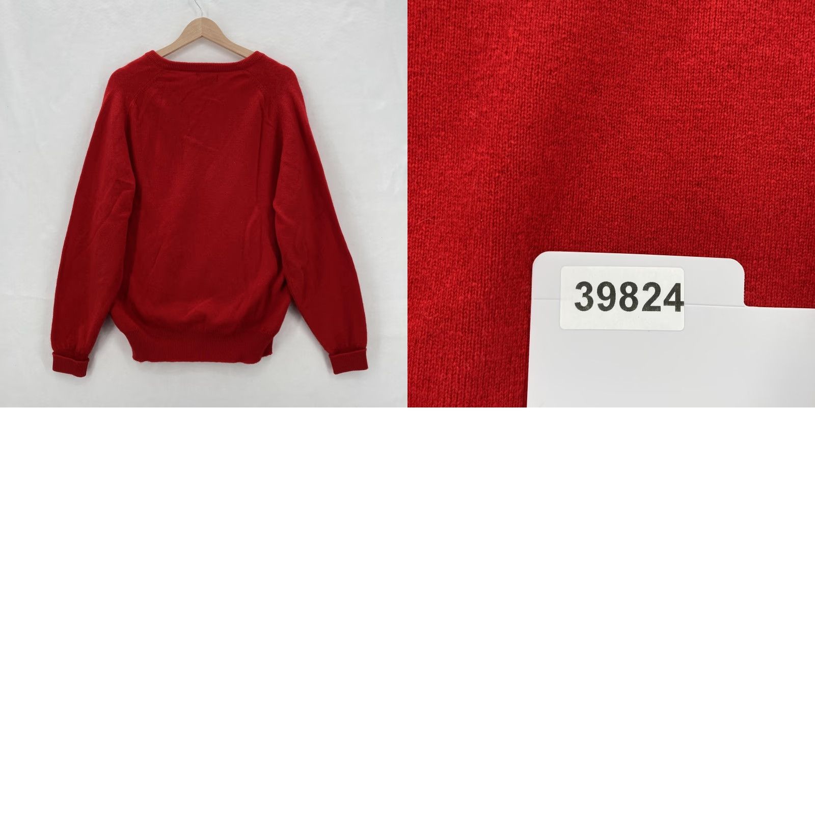 Lands' End VINTAGE Lands' End Sweater Mens Large Red V-Neck 100% Lambswool Pullover England Size US L / EU 52-54 / 3 - 9 Thumbnail