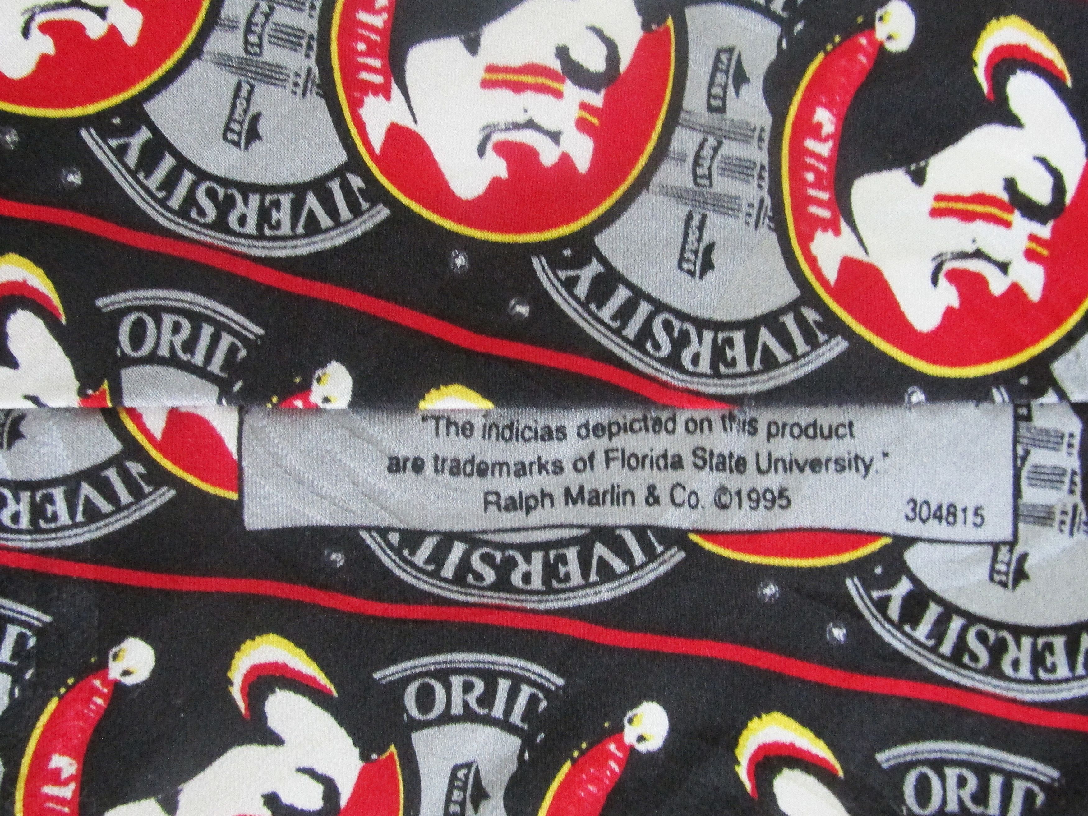 Ralph Marlin Vintage Florida State University Men's Silk Tie Size ONE SIZE - 4 Thumbnail