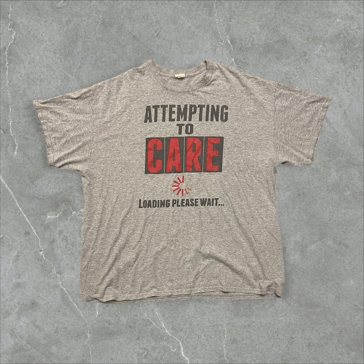 Vintage Funny “attempting to care” boxy graphic tee Size US XL / EU 56 / 4 - 1 Thumbnail