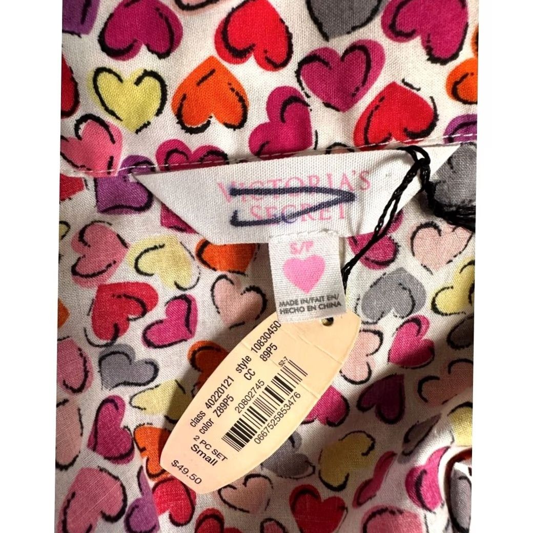 Victoria's Secret Victoria's Secret Pajama Top Shirt Womens Small Multi Heart Button Up Ladies NEW Shirt Size S / US 4 / IT 40 - 3 Thumbnail