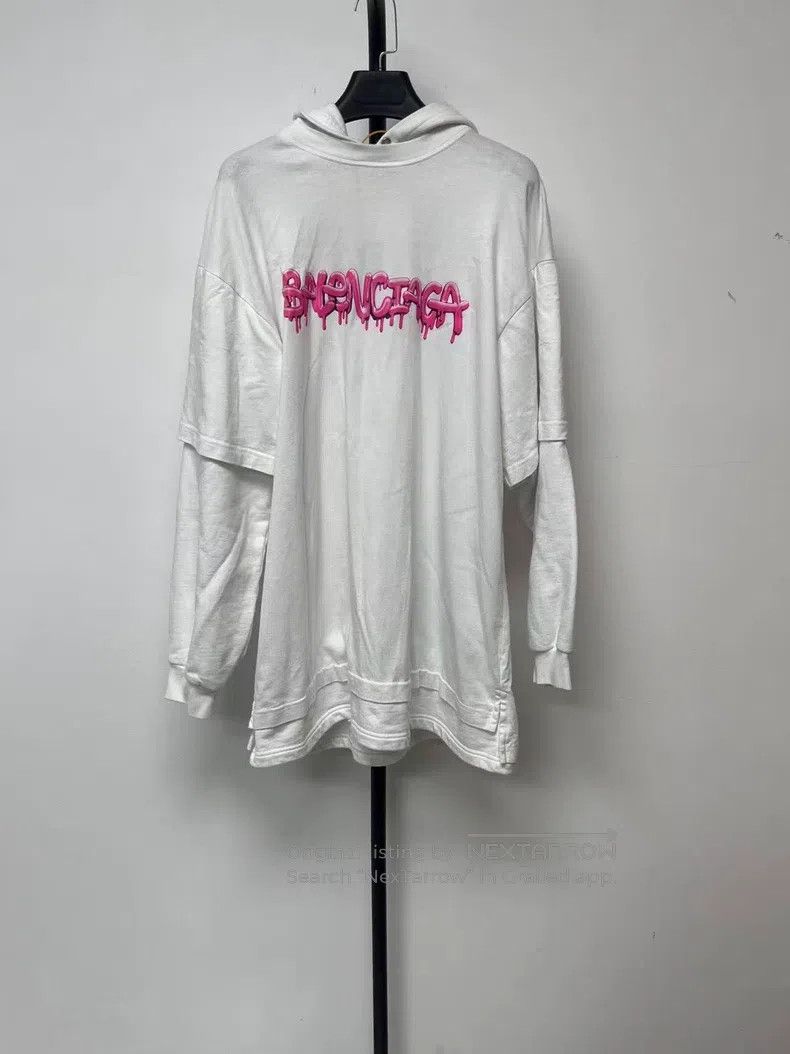 Balenciaga Balenciaga Letter Printed Hooded Loose Long Sleeve Sweatsh Size US XXS / EU 40 - 1 Thumbnail