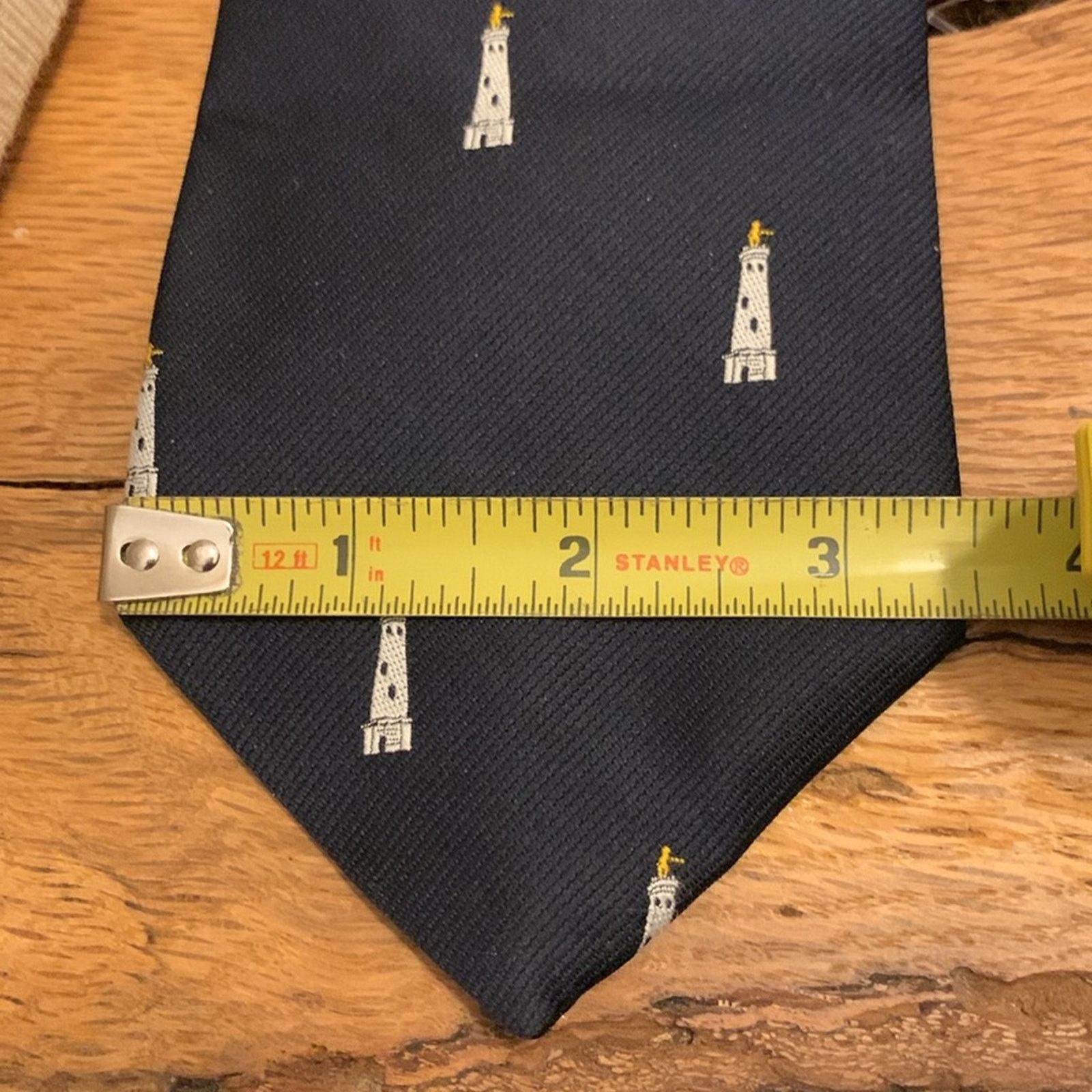 Vintage 80’s necktie Duxbury,Massachusetts lighthouses ocean coastal Size ONE SIZE - 9 Thumbnail