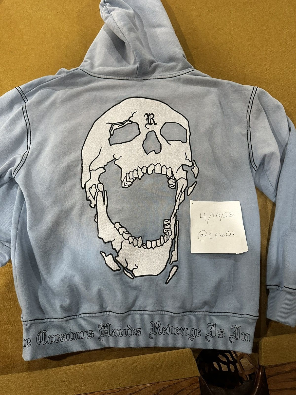 Revenge Contrast Skull Baby Blue Zip Up Size US L / EU 52-54 / 3 - 2 Thumbnail