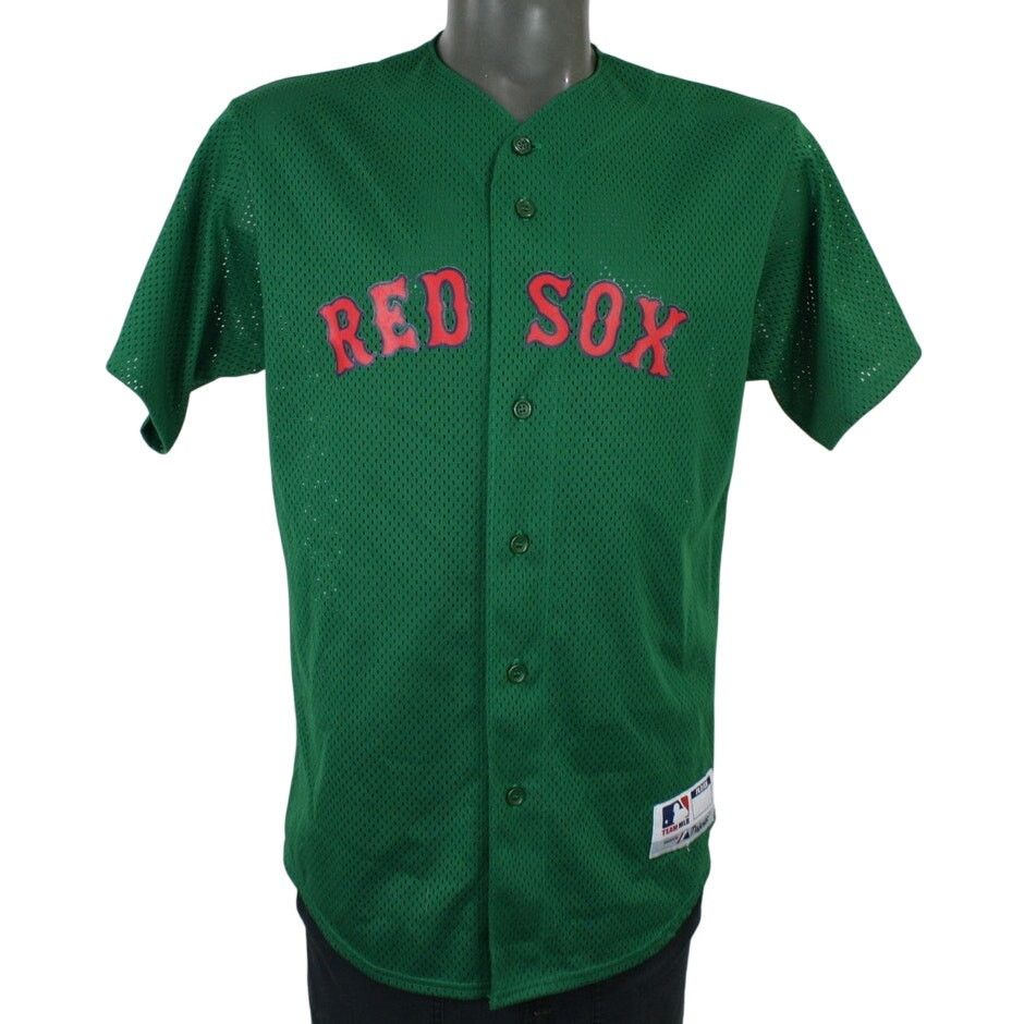 MLB × Majestic × Vintage Boston Red Sox Green Majestic Jersey Mens M MLB St Patricks Size US M / EU 48-50 / 2 - 1 Thumbnail