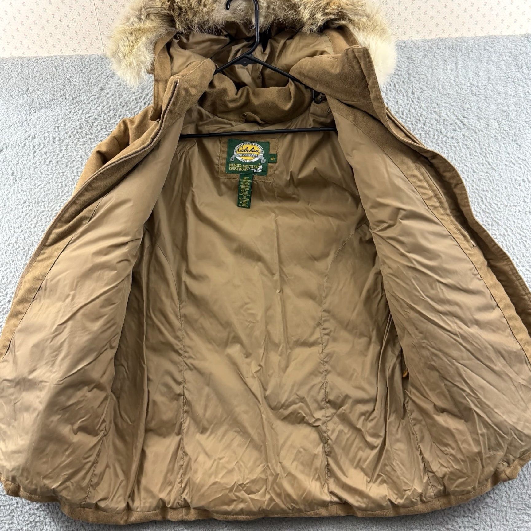 Vintage VINTAGE Cabela’s Jacket Womens Large Goose Down Tan Parka Fur Hooded Suede Zip Outdoor Size L / US 10 / IT 46 - 7 Thumbnail