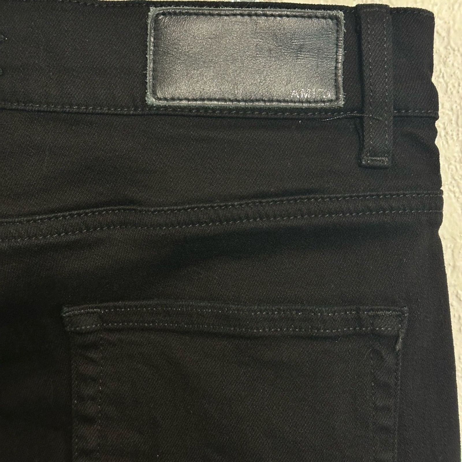 Amiri MX1 Bandana Ripped Patch Jeans Jet Black Denim size 33 #126 Size US 33 - 6 Thumbnail