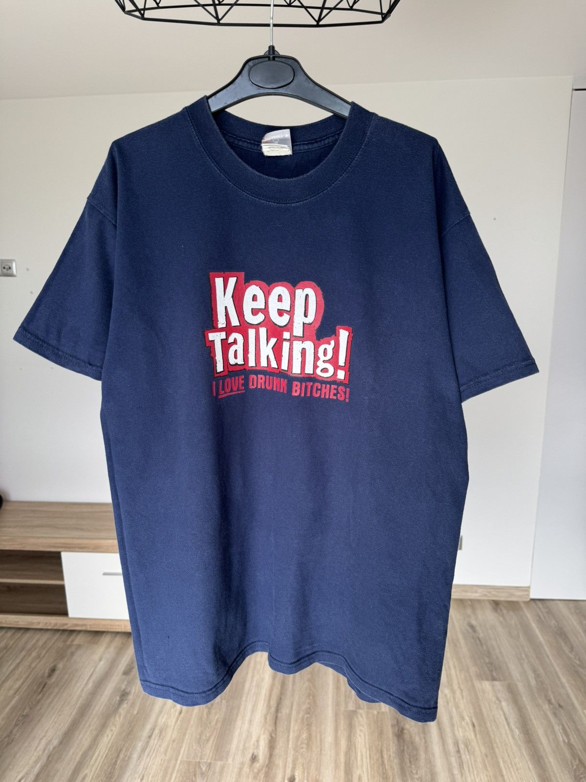 Vintage Vintage "I love drunk Bitches" Funny Humor y2k tees navy Size US L / EU 52-54 / 3 - 3 Thumbnail