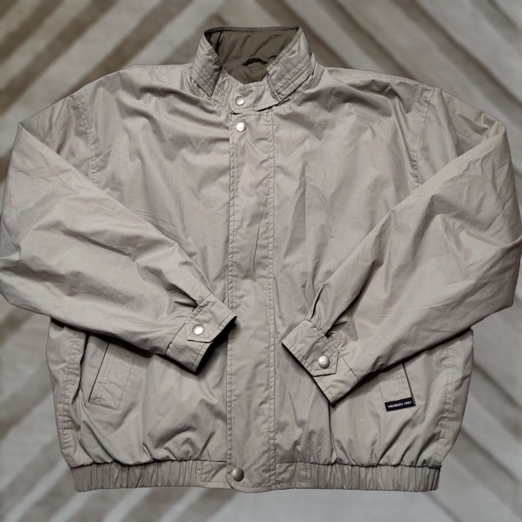 Members Only MEMBERS ONLY MARINER Men L Light Brown Lined Full Zip Windbreaker Jacket EUC Size US L / EU 52-54 / 3 - 1 Thumbnail