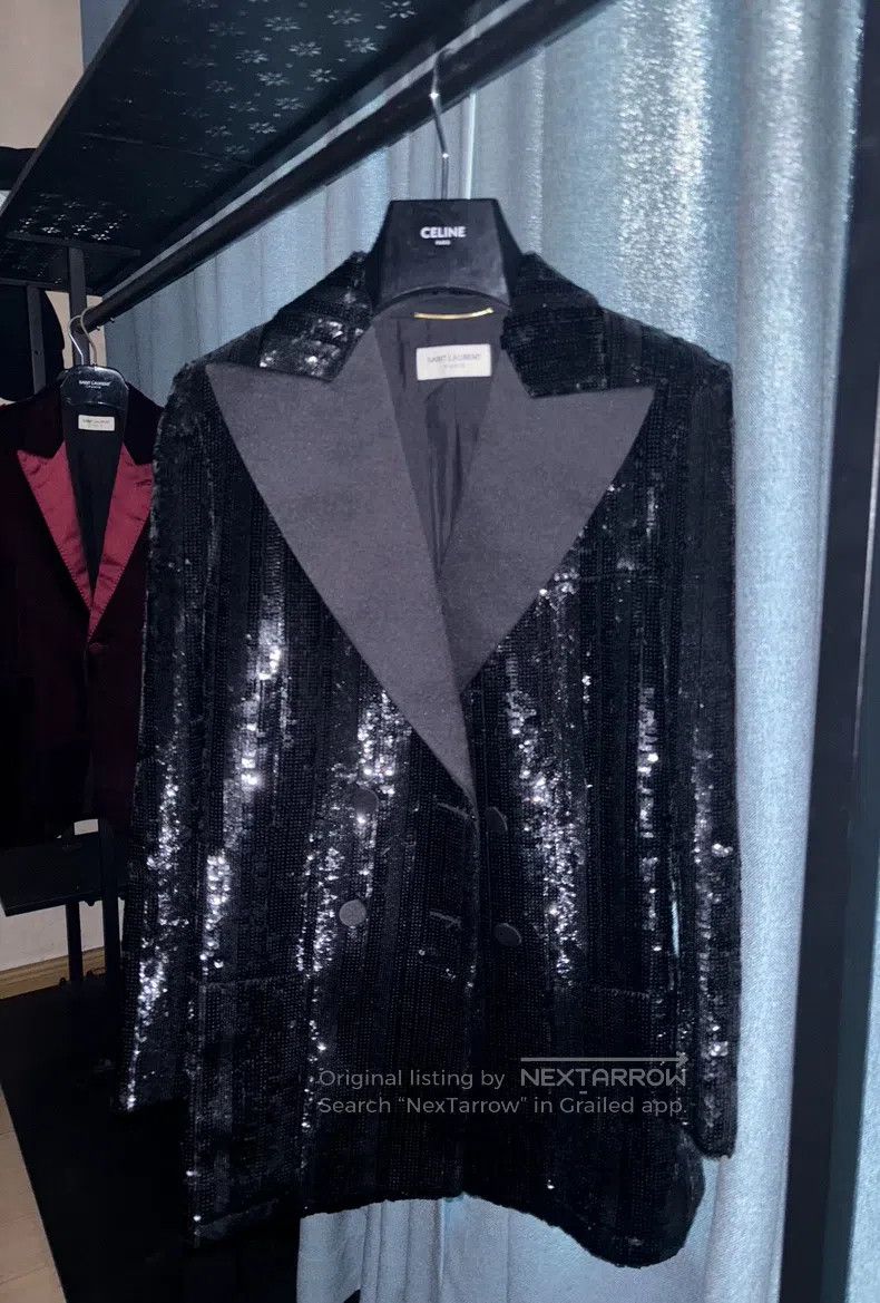 Saint Laurent Paris Saint Laurent Paris Double Breasted Black Scale Suit Size XS / US 0-2 / IT 36-38 - 1 Thumbnail