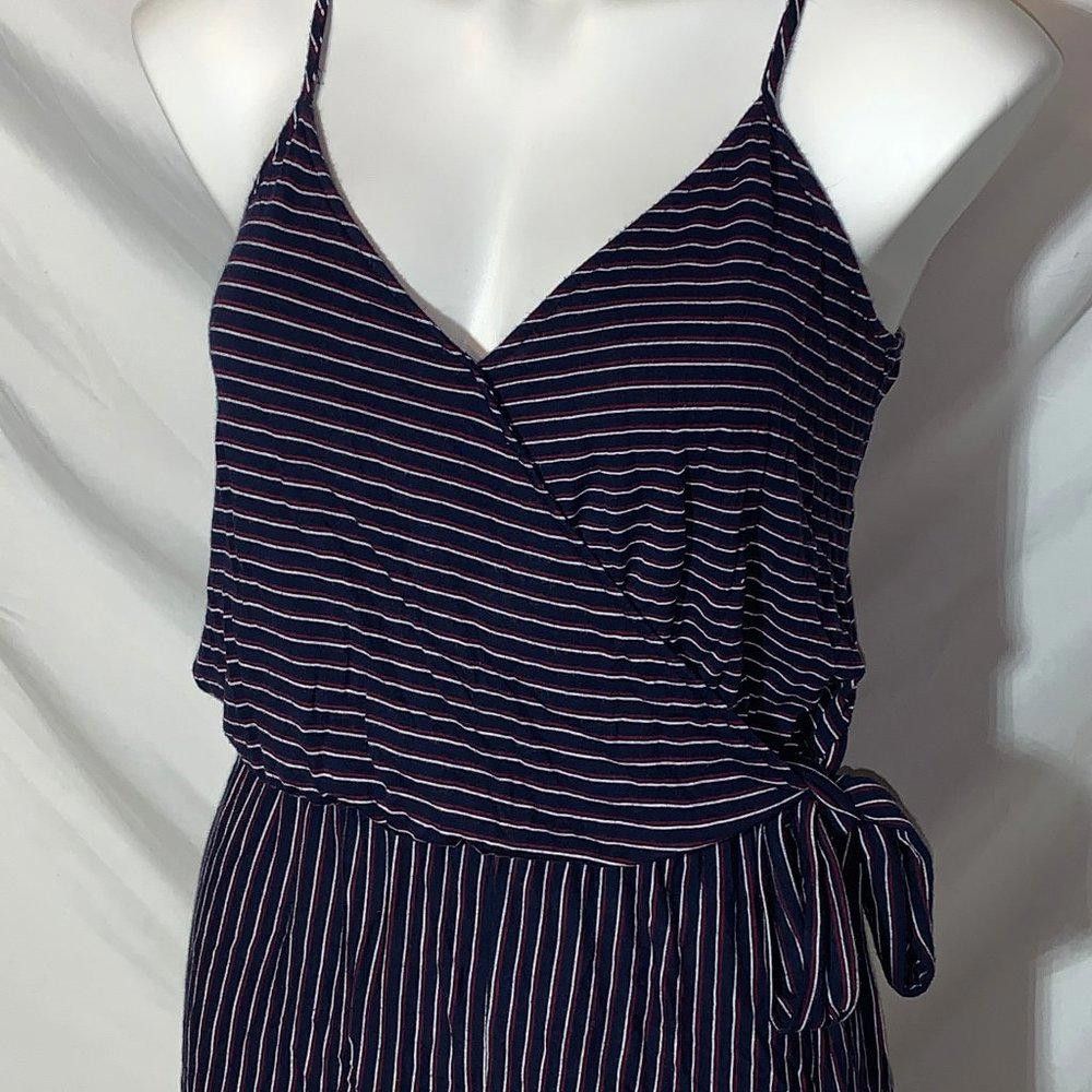 Designer Mossimo Navy Red White Striped Romper, Side Tie, S Size 28" / US 6 / IT 42 - 5 Thumbnail