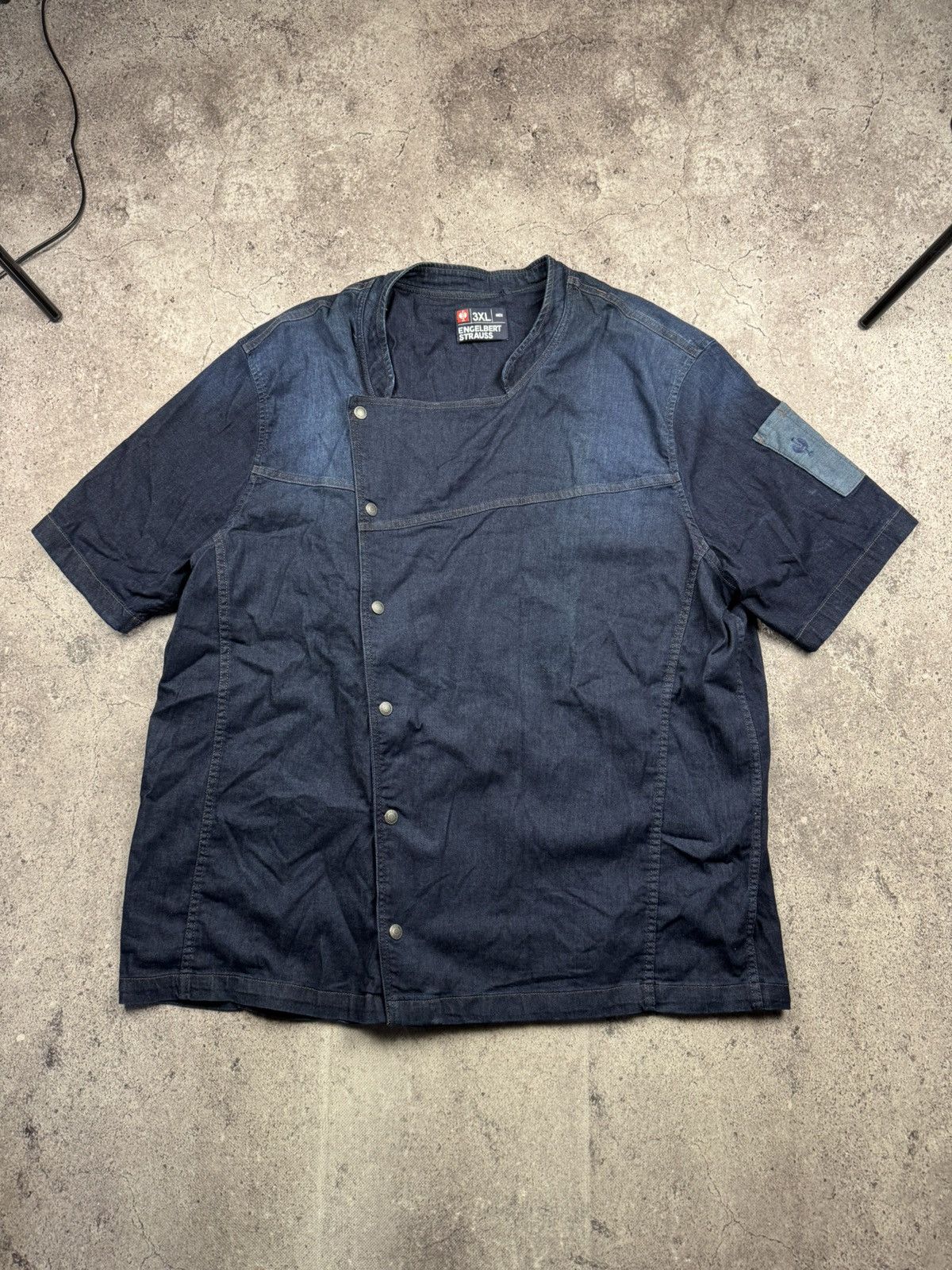 Garment Reproduction of Workers Vintage Engelbert Strauss Denim Workwear Shirt Distressed Size US XXL / EU 58 / 5 - 1 Thumbnail