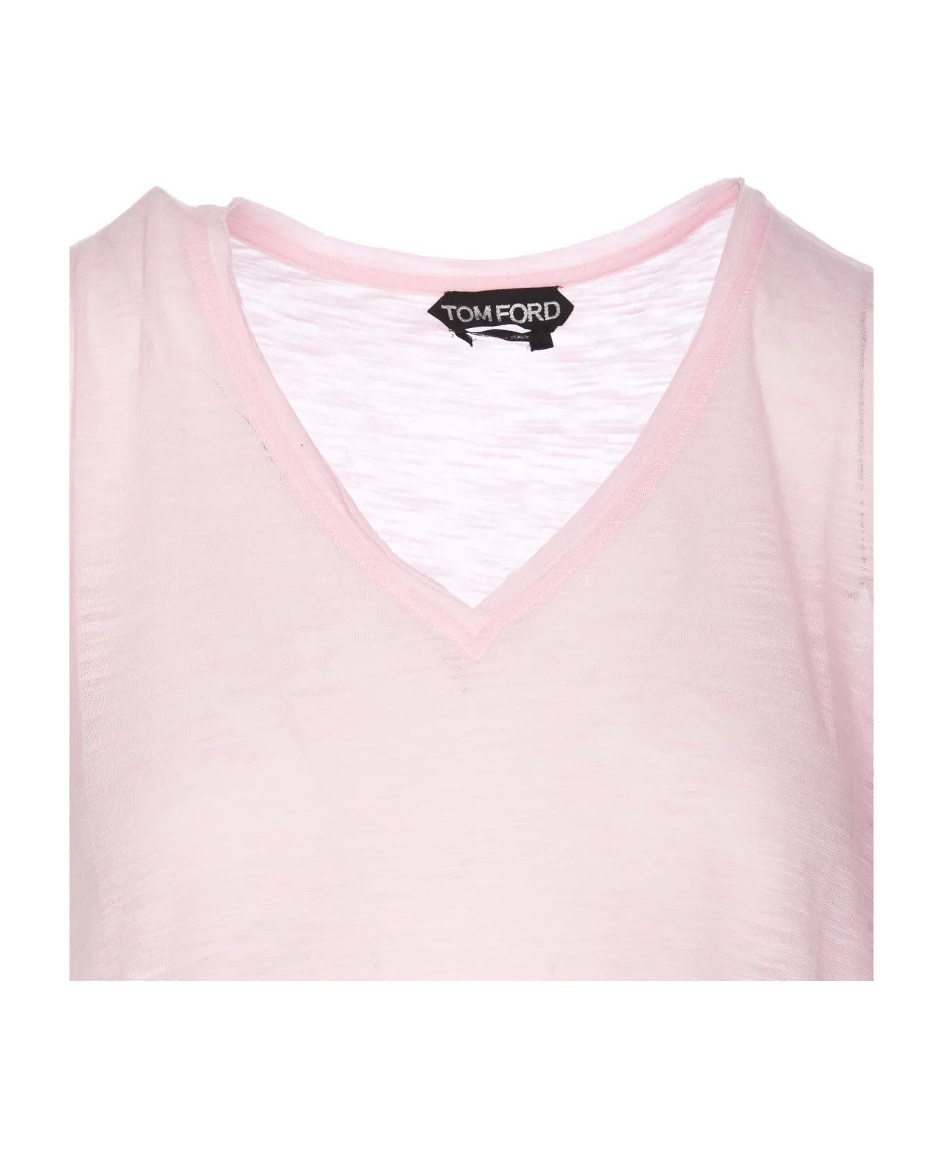 Tom Ford o1y0226 V-neck T-Shirt in Pink Size XS / US 0-2 / IT 36-38 - 4 Thumbnail