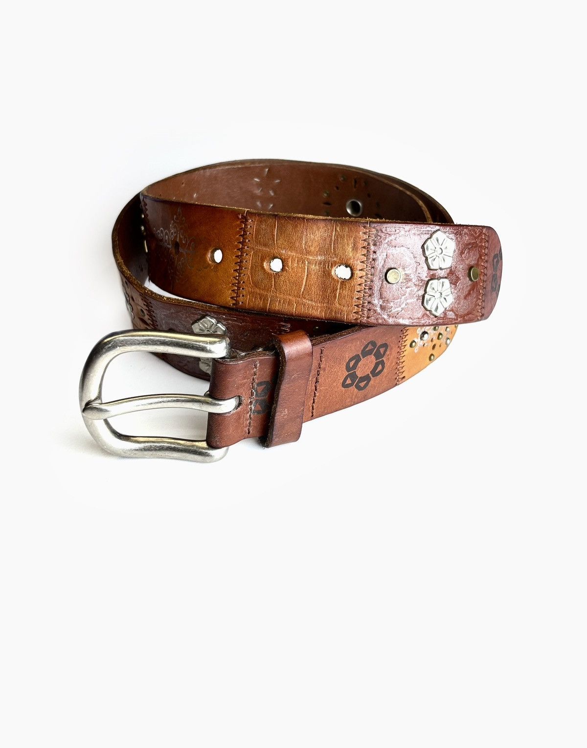 Fossil Fossil Patchwork Leather Belt Size ONE SIZE - 1 Thumbnail