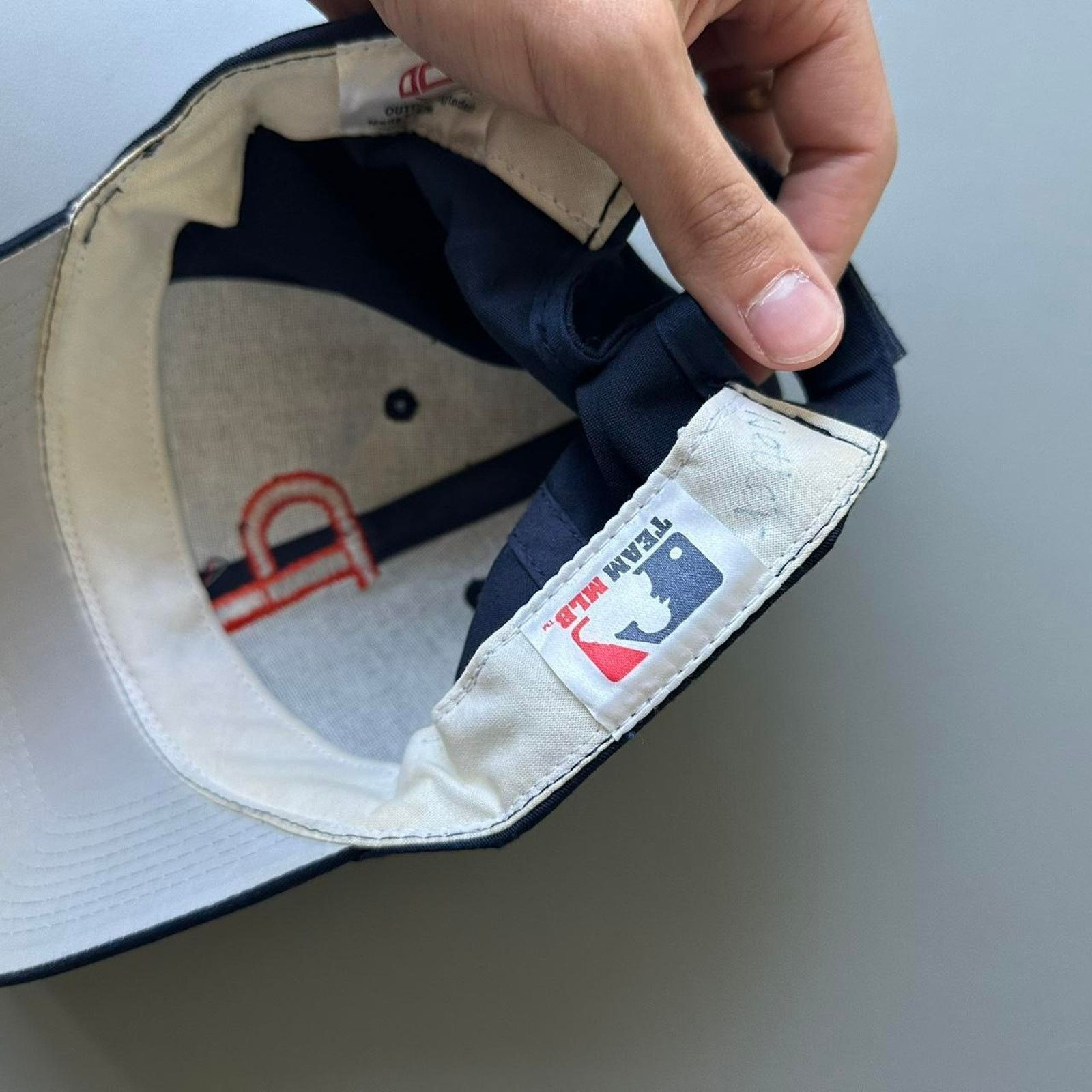 Vintage Vintage Y2K Blank Navy Sporty P Baseball Hat Size ONE SIZE - 6 Thumbnail