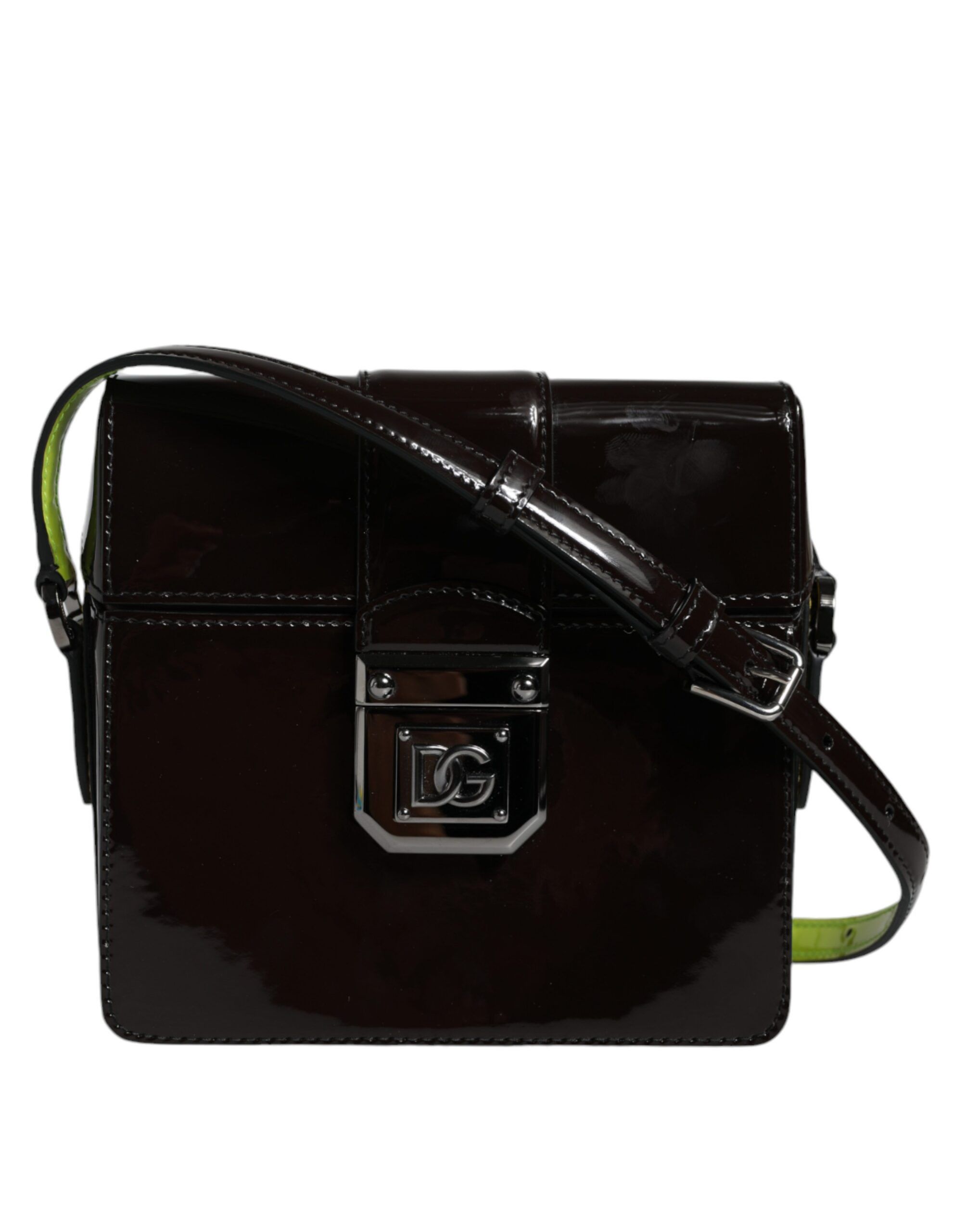 Dolce & Gabbana Black Glossy Leather Crossbody Shoulder Women's Bag Size ONE SIZE - 1 Thumbnail