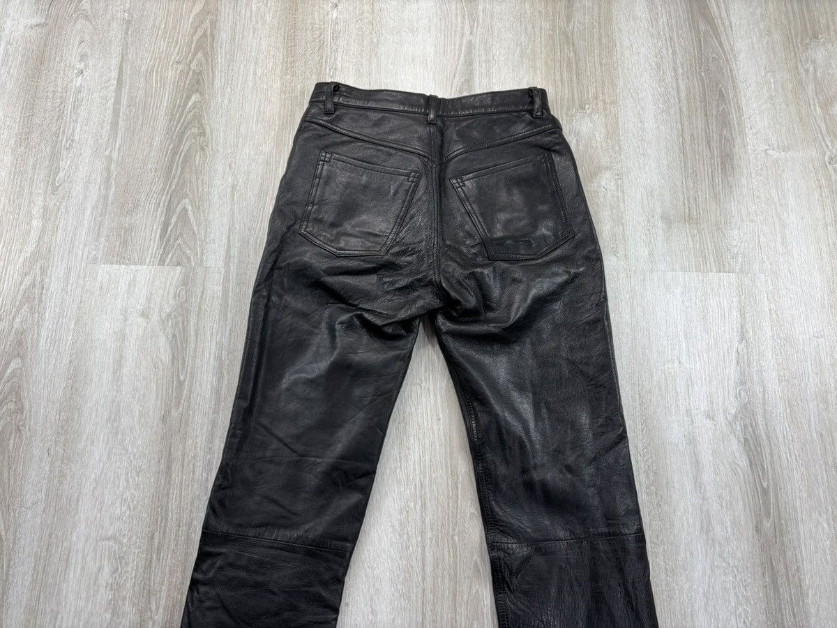 Leather × Vintage Womens biker motorcycle leather pants Bamboo Size 30 Size 24" / US 00 / IT 34 - 8 Thumbnail