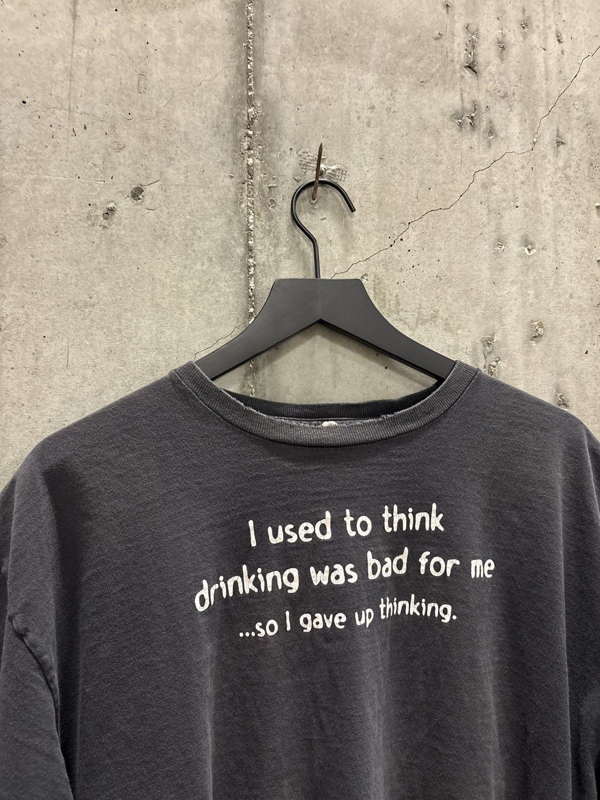 Vintage Vintage I Used To Think Drinking Shirt Faded Distress Grunge Size US XL / EU 56 / 4 - 5 Thumbnail