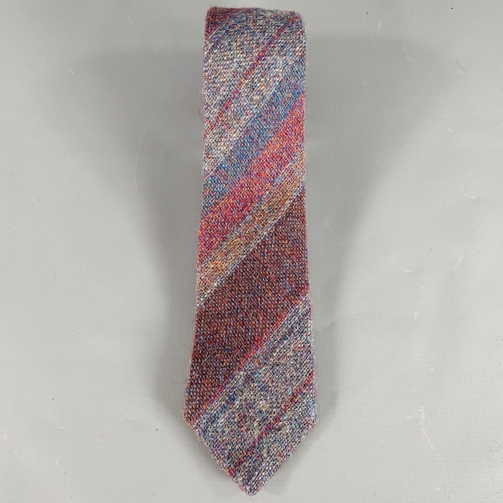 Other LIBERTY OF LONDON Multi-Color Diagonal Stripe Wool Woven Tie Size ONE SIZE - 3 Thumbnail