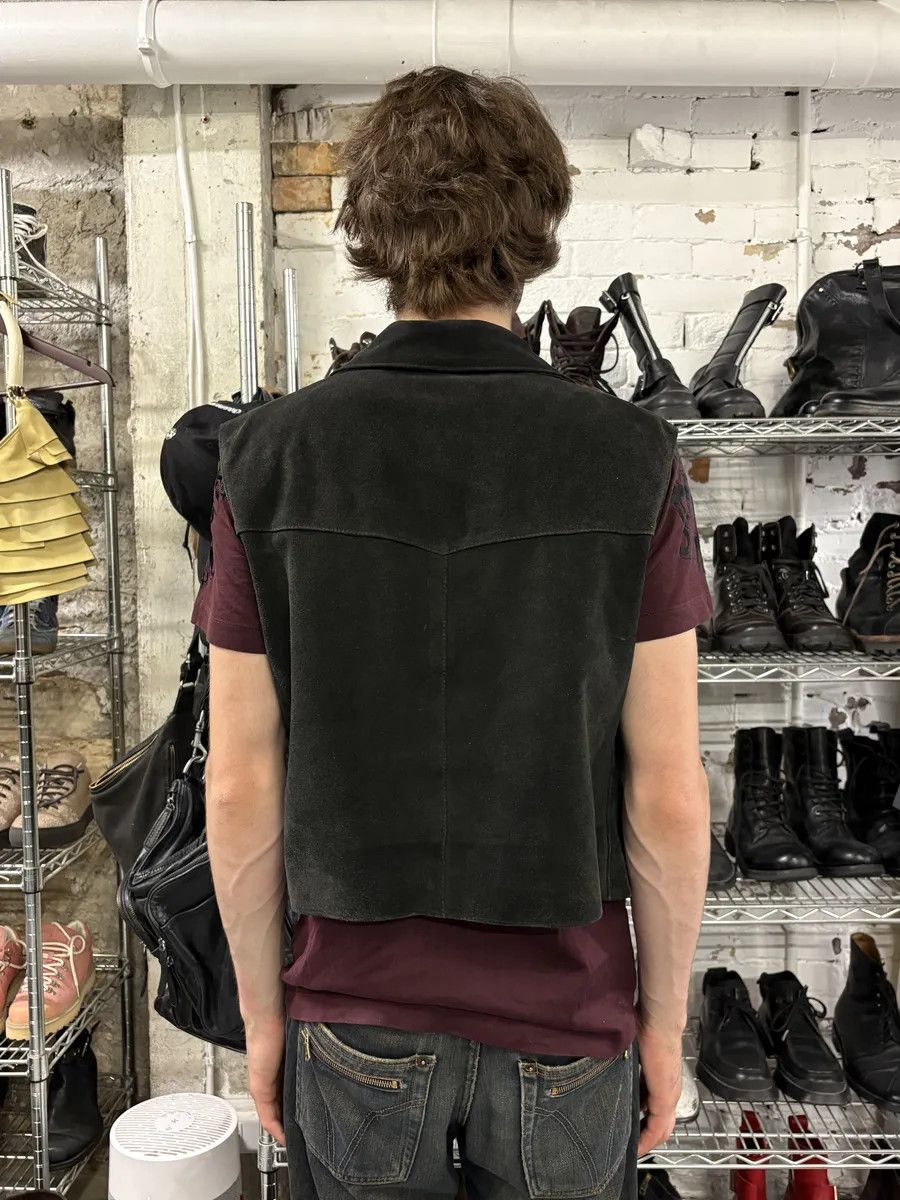 1990s Armani Black Suede Leather Premium Vest