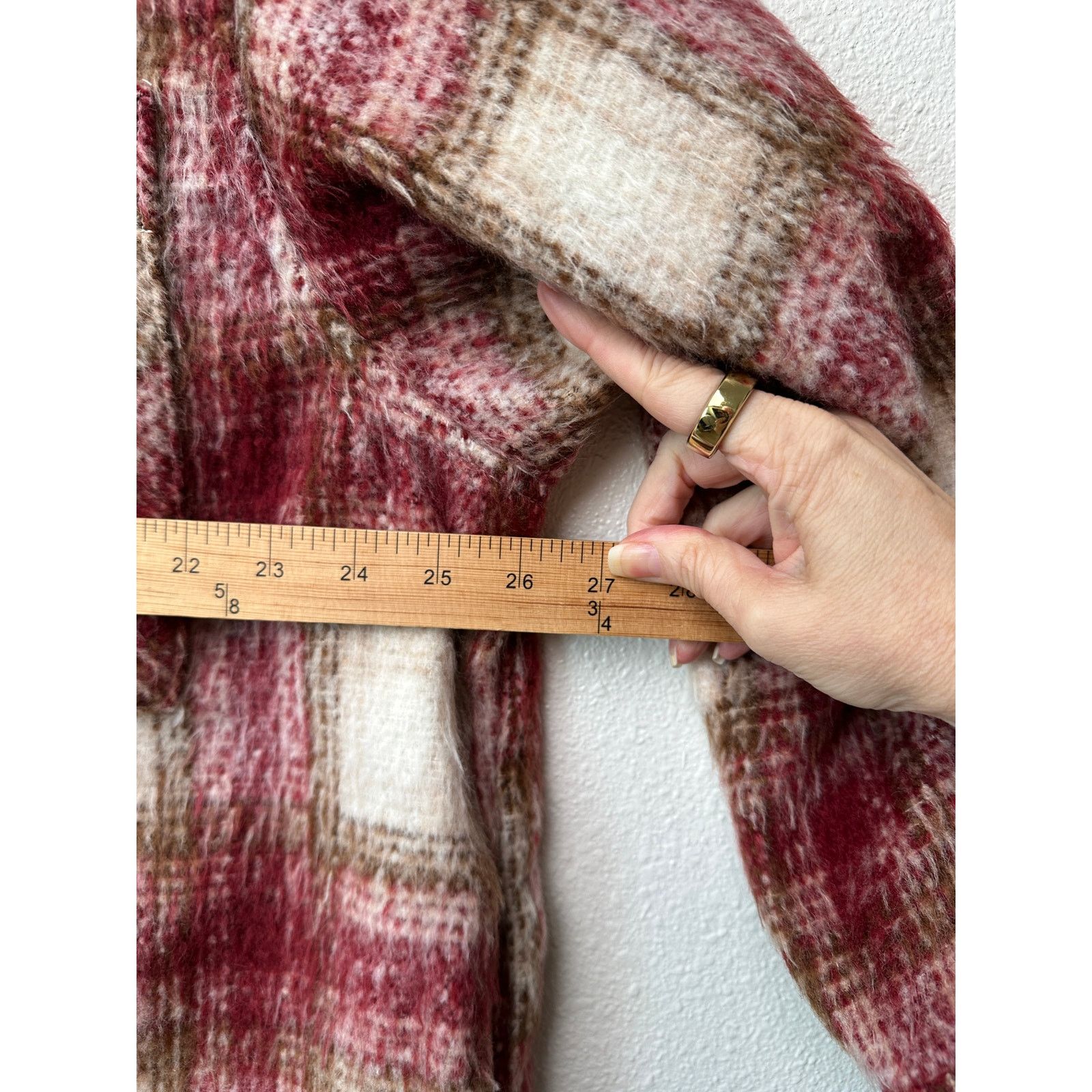 Zara Zara Jacket Red Brown Cream Plaid Womens US XL Fuzzy Size XL / US 12-14 / IT 48-50 - 13 Thumbnail