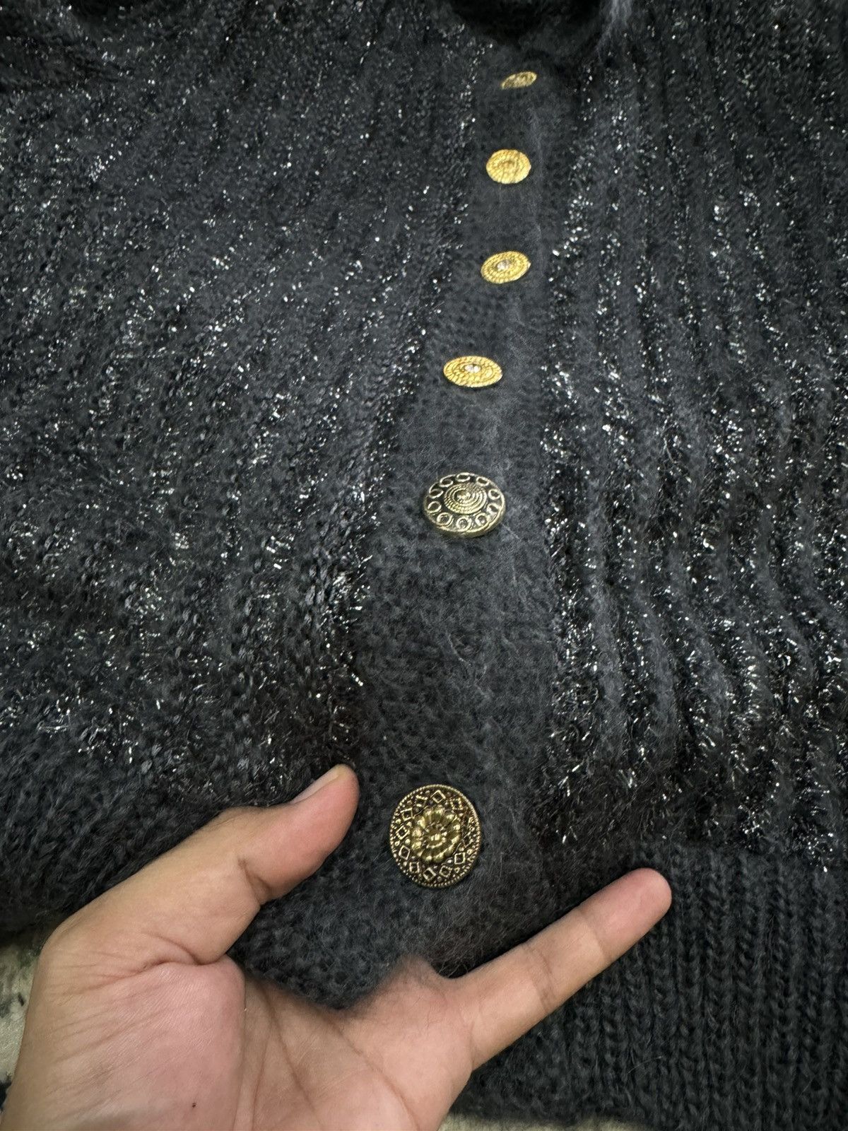 Vintage × Yves Saint Laurent VINTAGE YSL TRICOTS MIX WOOL KNITWEAR CARDIGAN Size M / US 6-8 / IT 42-44 - 8 Thumbnail