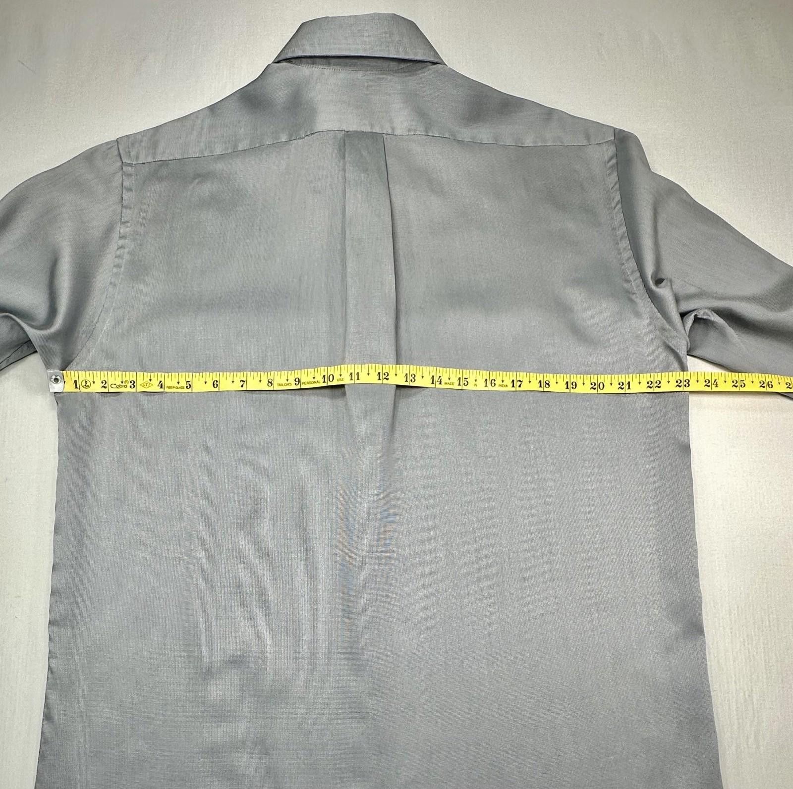 Van Heusen Van Heusen 16-34/35 Pique Easy Care Dress Shirt Men's Gray L Size 42R - 5 Thumbnail