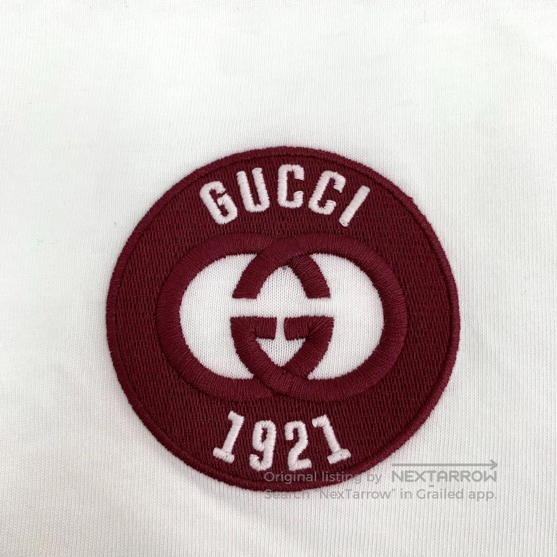Gucci Guicci H30741 Gucci White Emblem Embroidered Cotton Crew N Size US XS / EU 42 / 0 - 5 Thumbnail