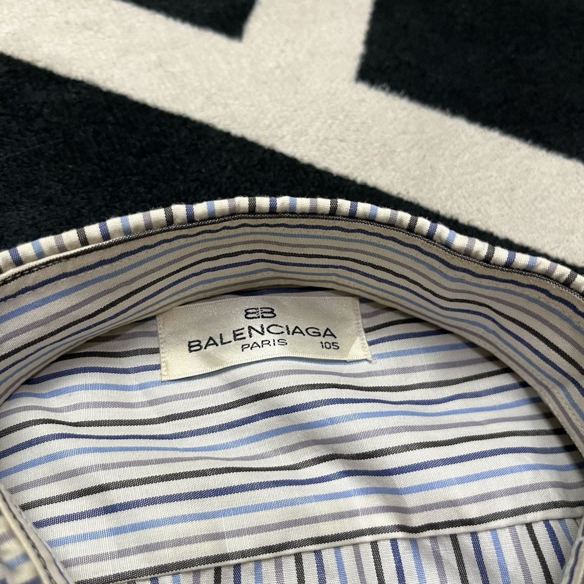 Balenciaga Balenciaga Striped Short-Sleeve Shirt Size US XL / EU 56 / 4 - 5 Thumbnail