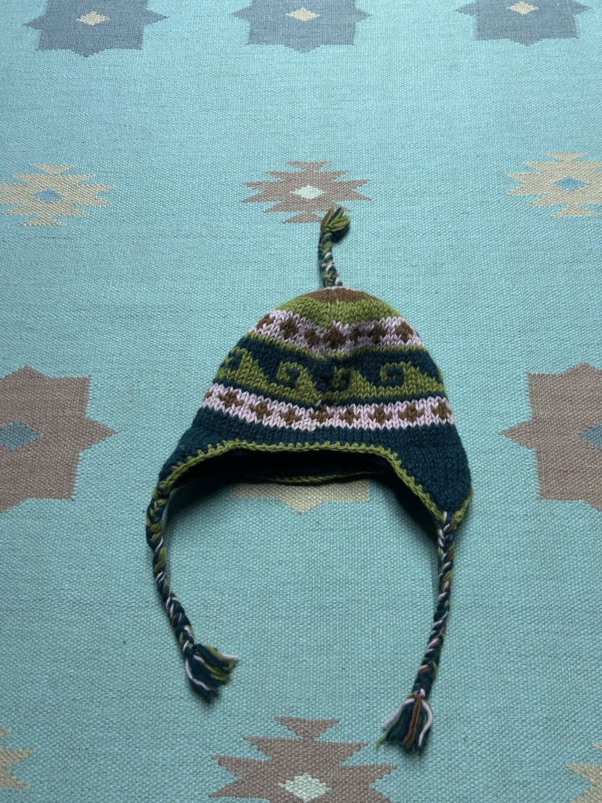 Vintage Vtg wool knit beanie toboggan winter hat Nepal lined small Size ONE SIZE - 2 Thumbnail