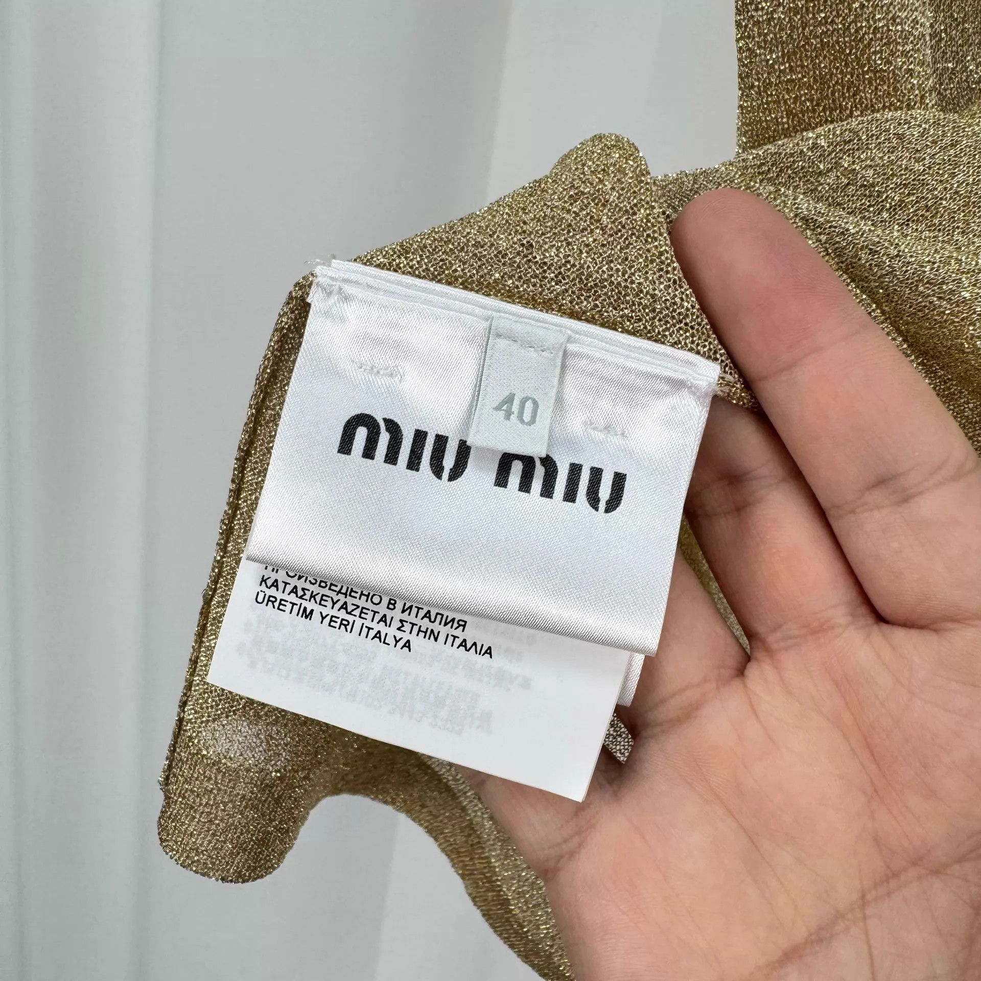 Miu Miu MIU MIU women's Embroidered Logo Gold Thread Skirt 40 99 New Size 27" / US 4 / IT 40 - 6 Thumbnail