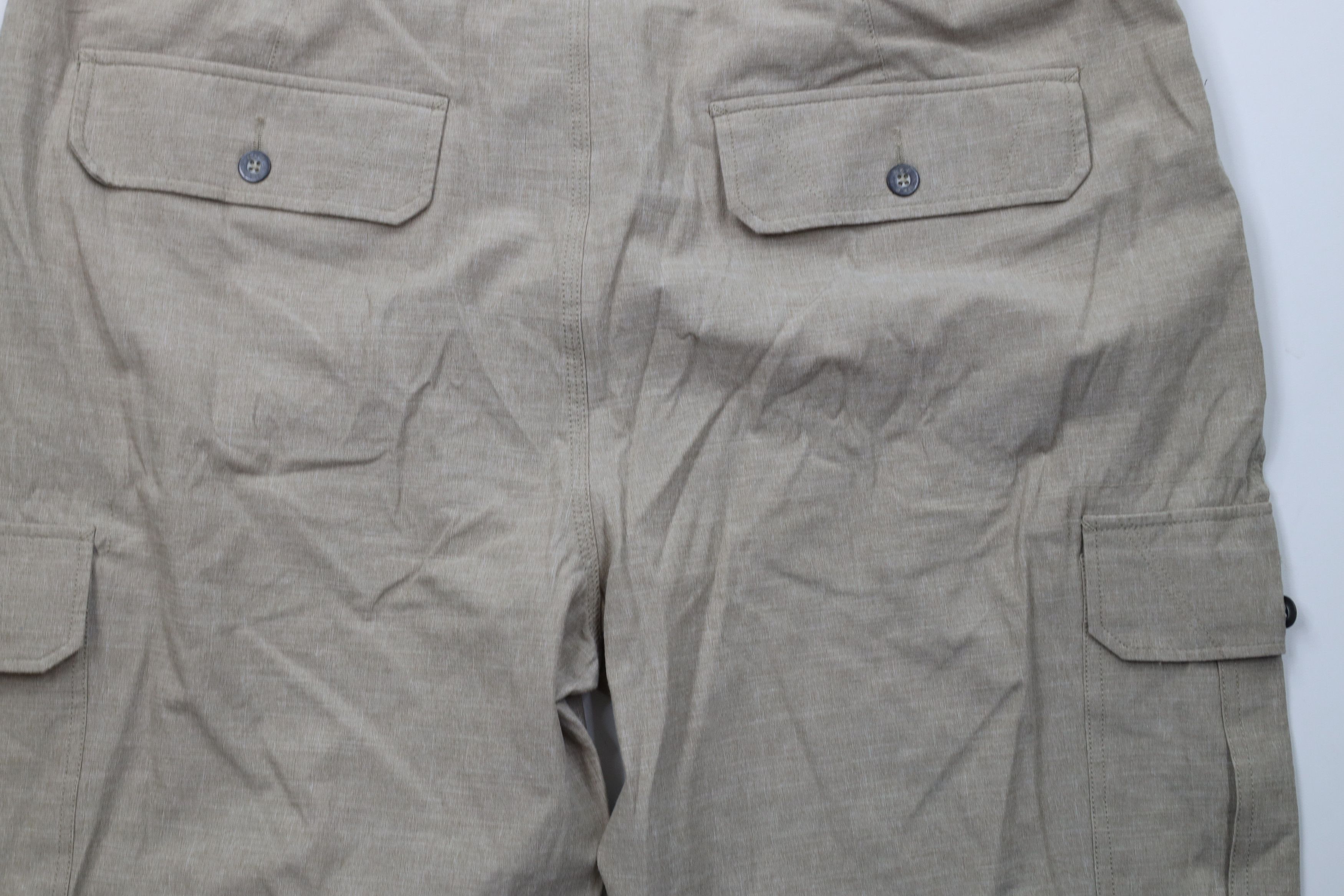 Vintage Buckle BKE Hybrid Chambray Stretch Cargo Shorts Beige Tan Size US 38 / EU 54 - 9 Thumbnail