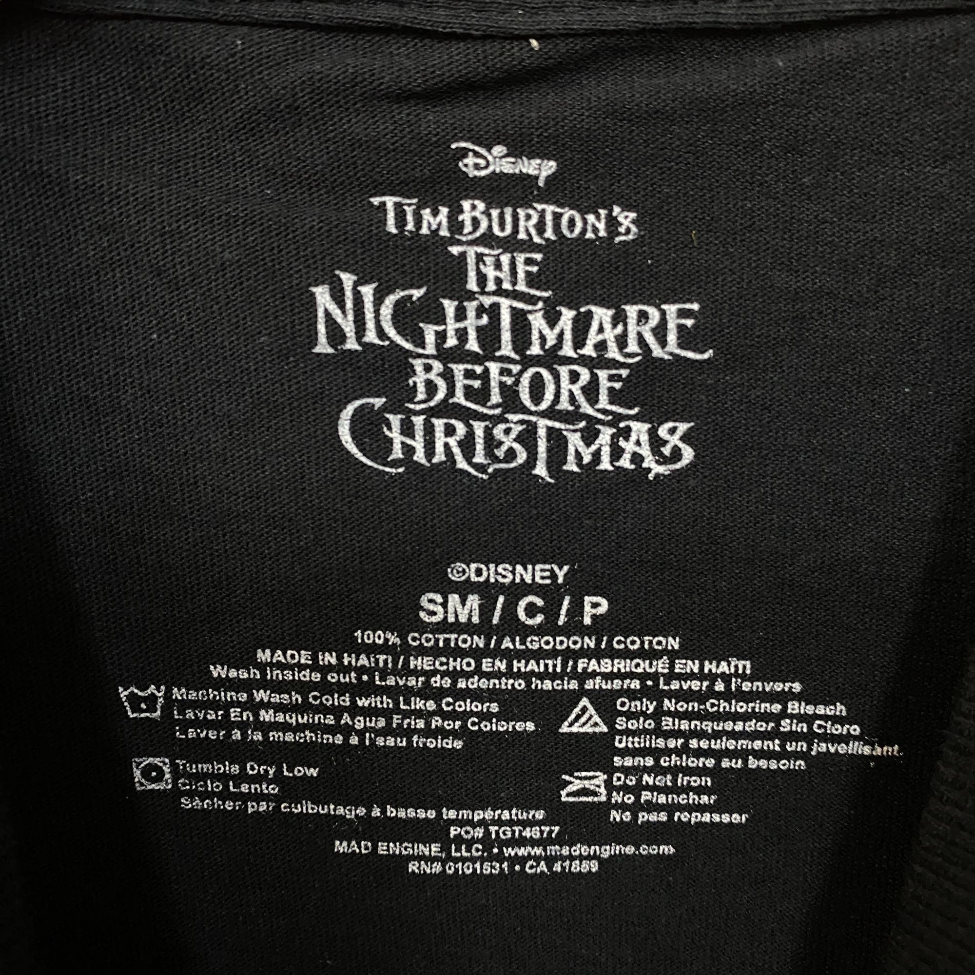 Disney The Nightmare Before Christmas Jack Skellington Face T-Shirt Size US M / EU 48-50 / 2 - 4 Thumbnail