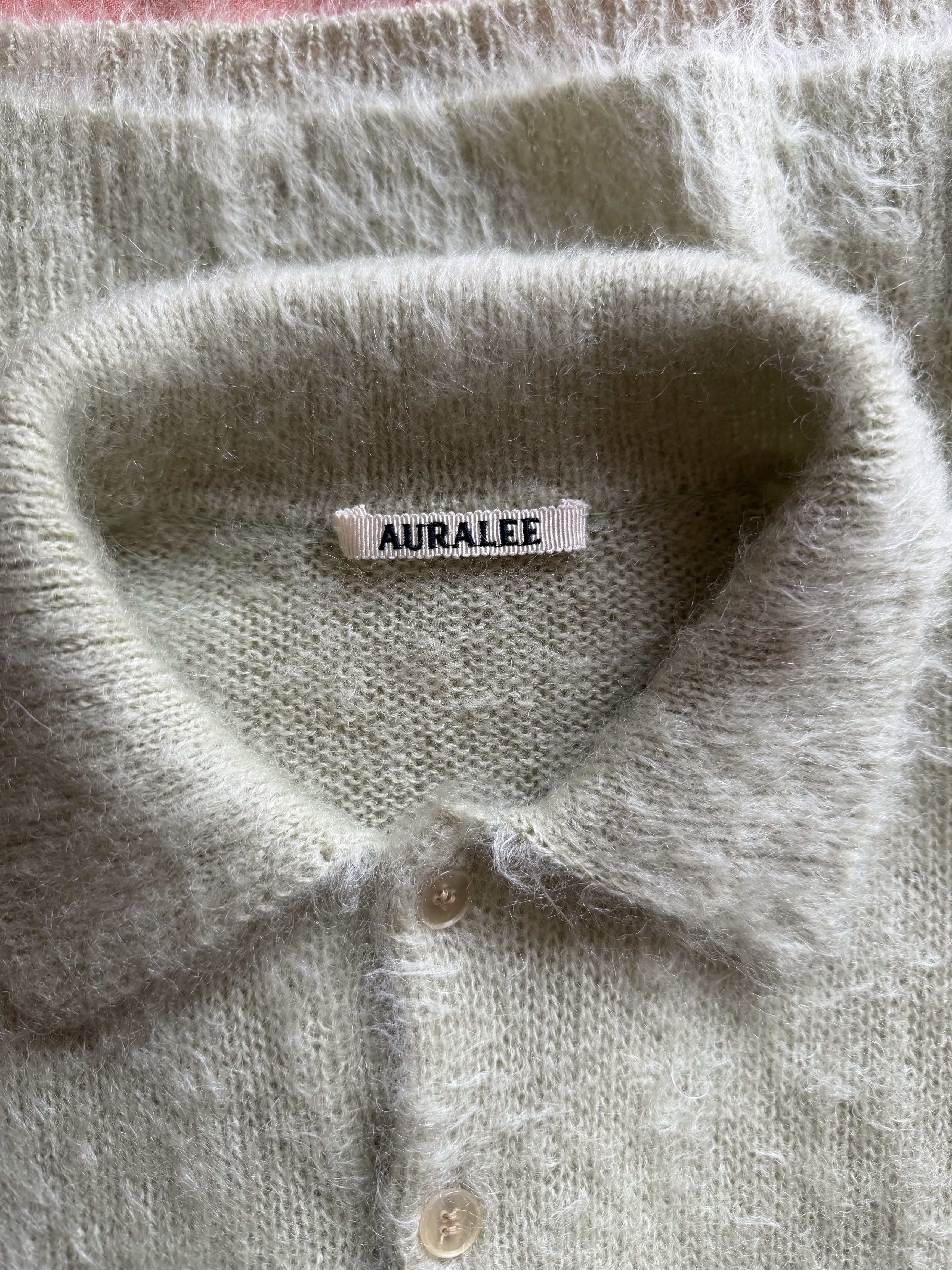 Auralee Auralee Brushed Super Kid Mohair Knit Polo in Khaki Green Size US L / EU 52-54 / 3 - 8 Thumbnail