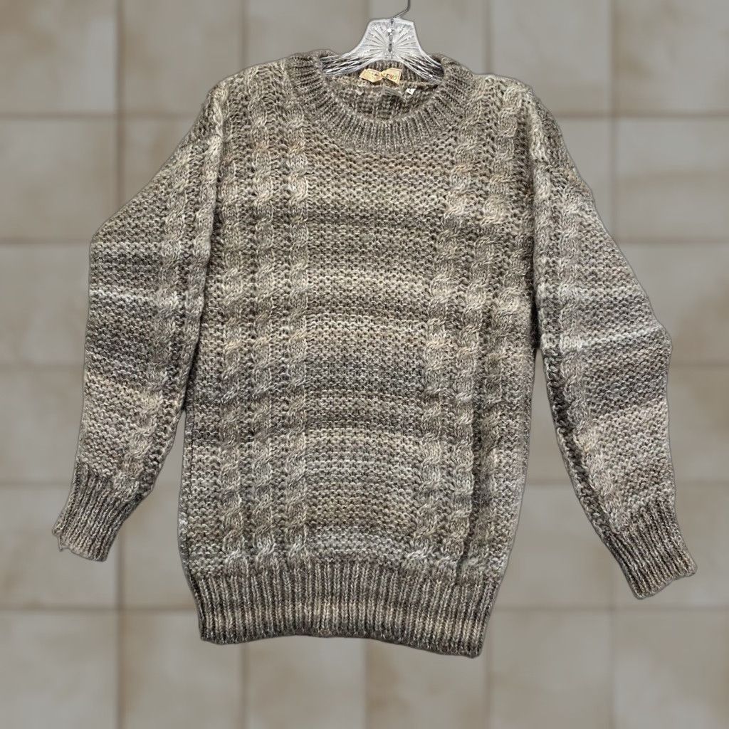Vintage VINTAGE Robe de Arcobaleno Sweater L Chunky Knit Beige Striped Dolman Sleeve Casual 80s Bohemian Womens Size L / US 10 / IT 46 - 1 Thumbnail