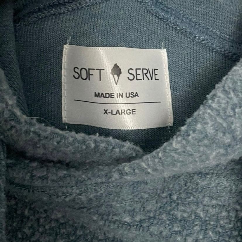 Other Soft Serve Mens Blue Fleece Hoodie Sweatshirt Size US XL / EU 56 / 4 - 6 Thumbnail
